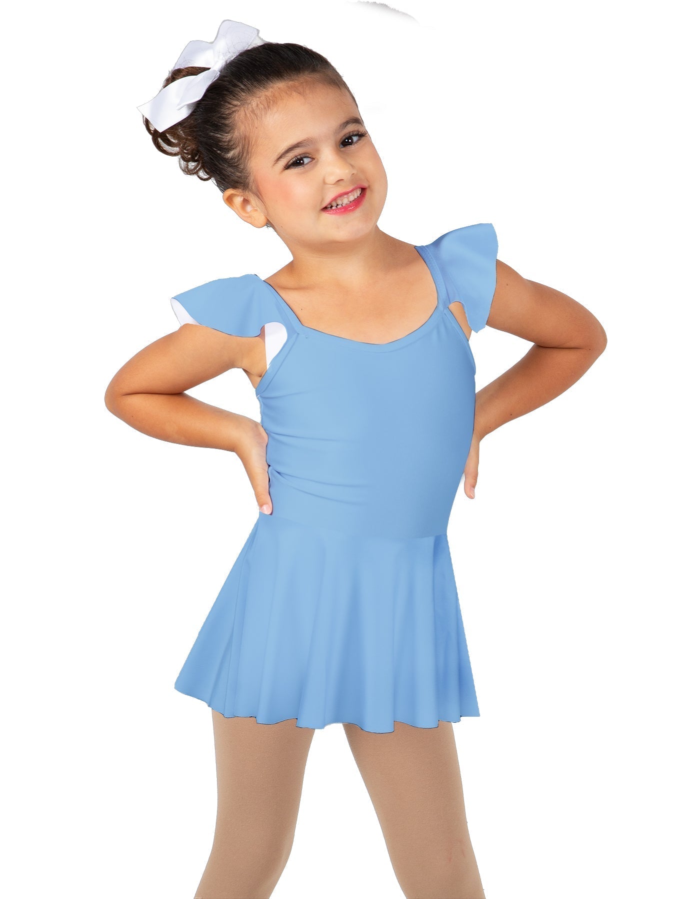 Solid Lycra Camisole Flutter Sleeve Dress