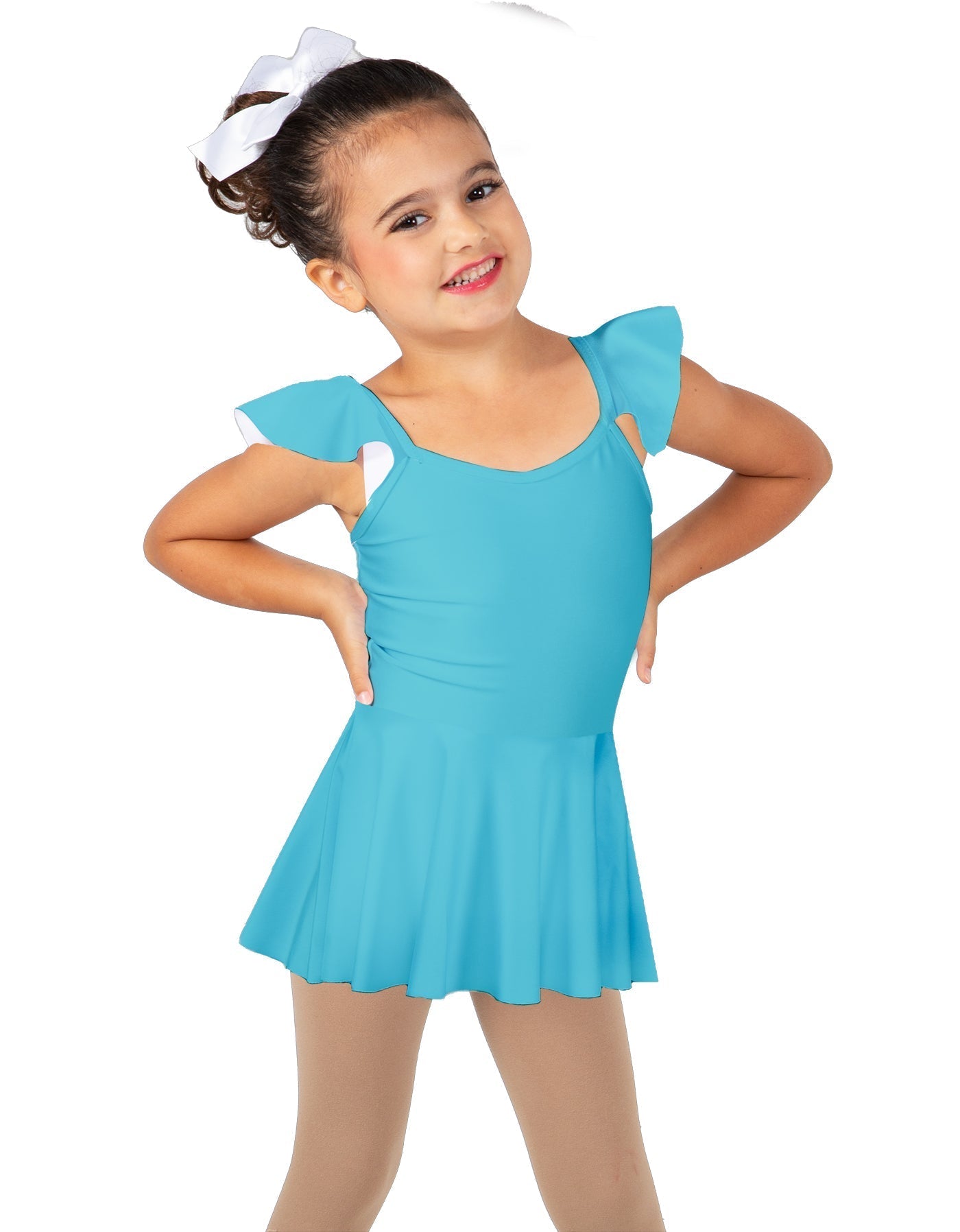 Solid Lycra Camisole Flutter Sleeve Dress