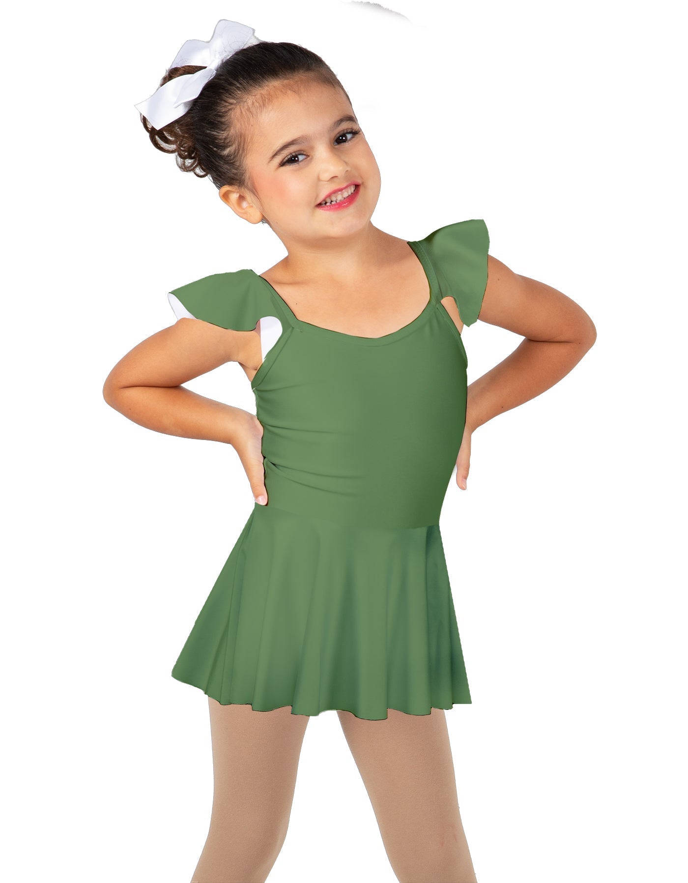 Solid Lycra Camisole Flutter Sleeve Dress