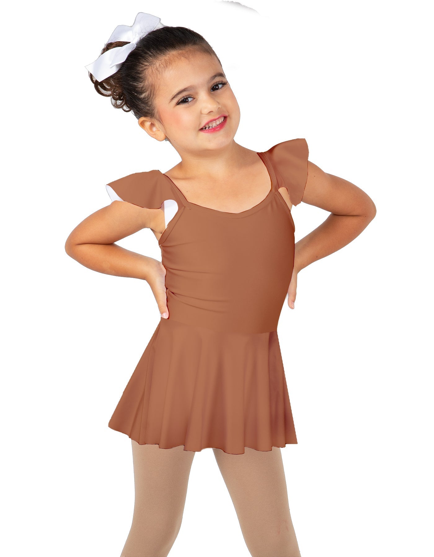 Solid Lycra Camisole Flutter Sleeve Dress