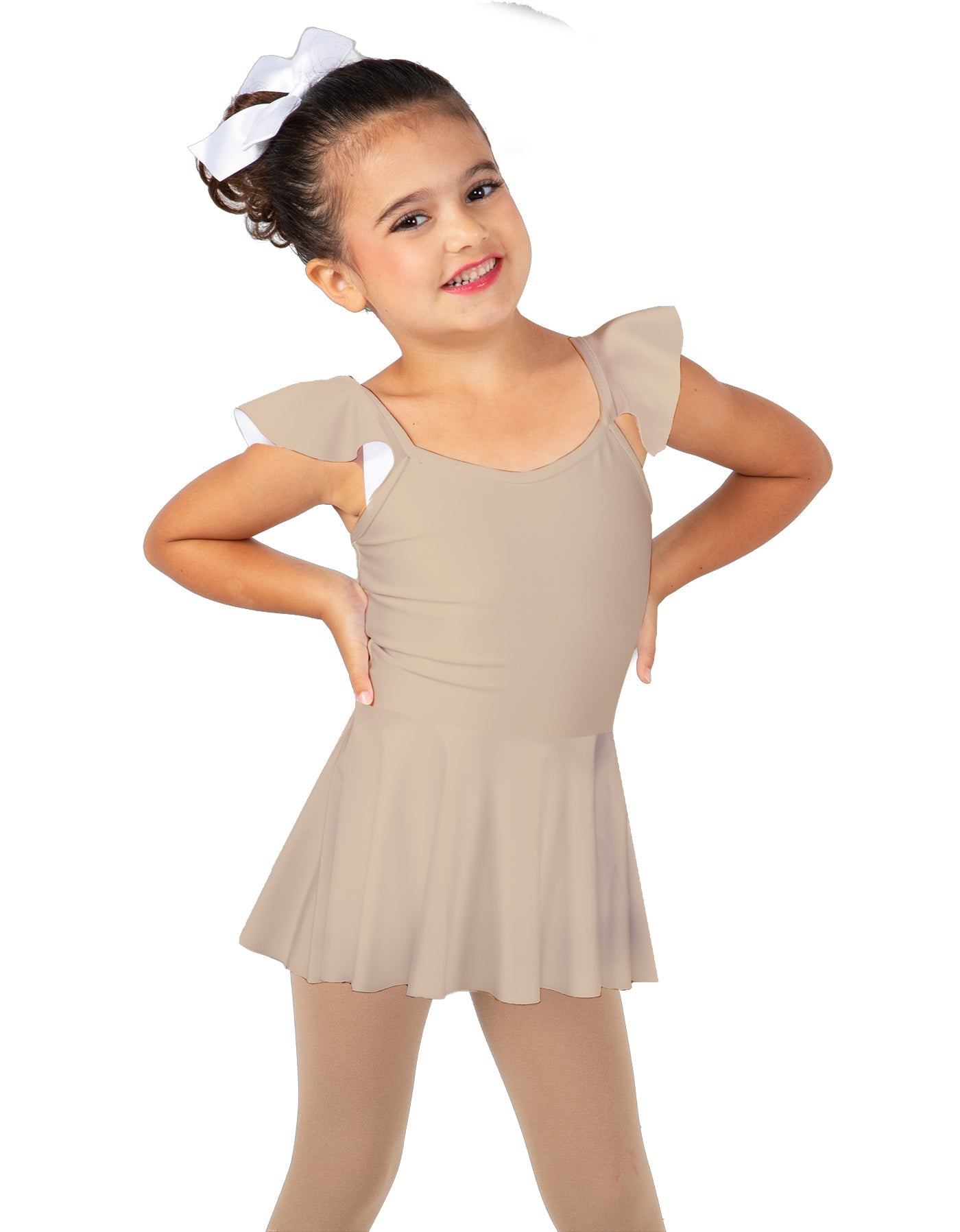 Solid Lycra Camisole Flutter Sleeve Dress