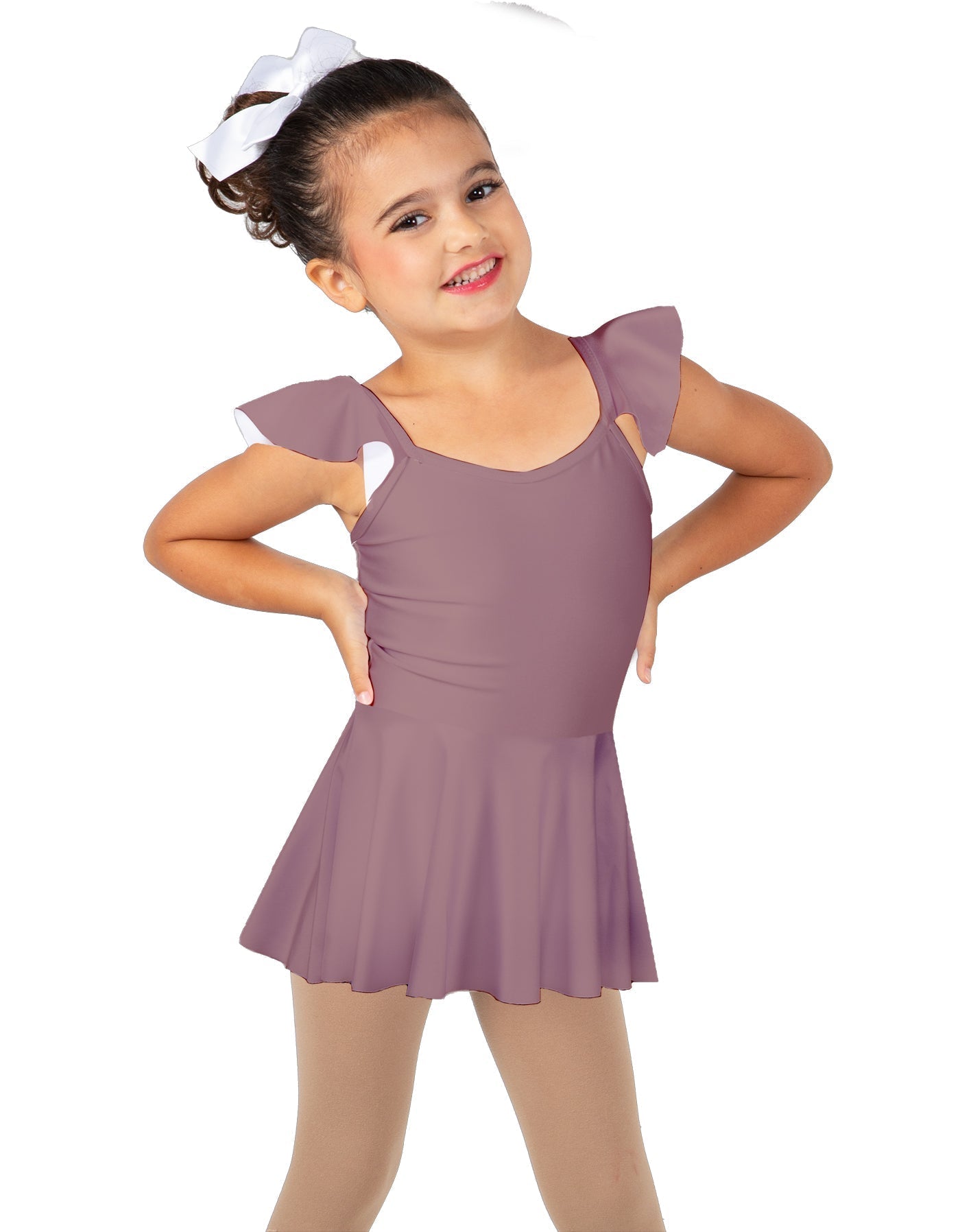 Solid Lycra Camisole Flutter Sleeve Dress