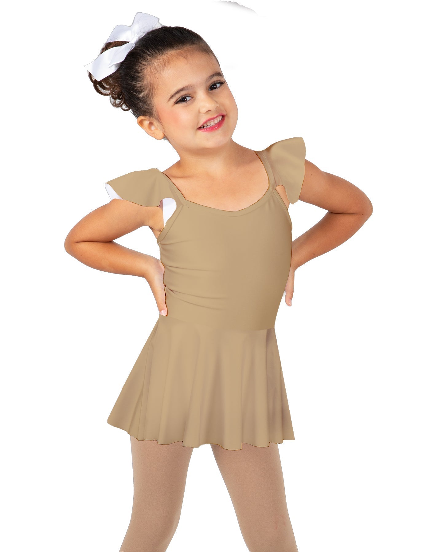 Solid Lycra Camisole Flutter Sleeve Dress