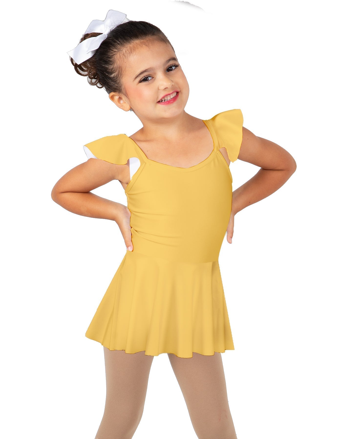 Solid Lycra Camisole Flutter Sleeve Dress
