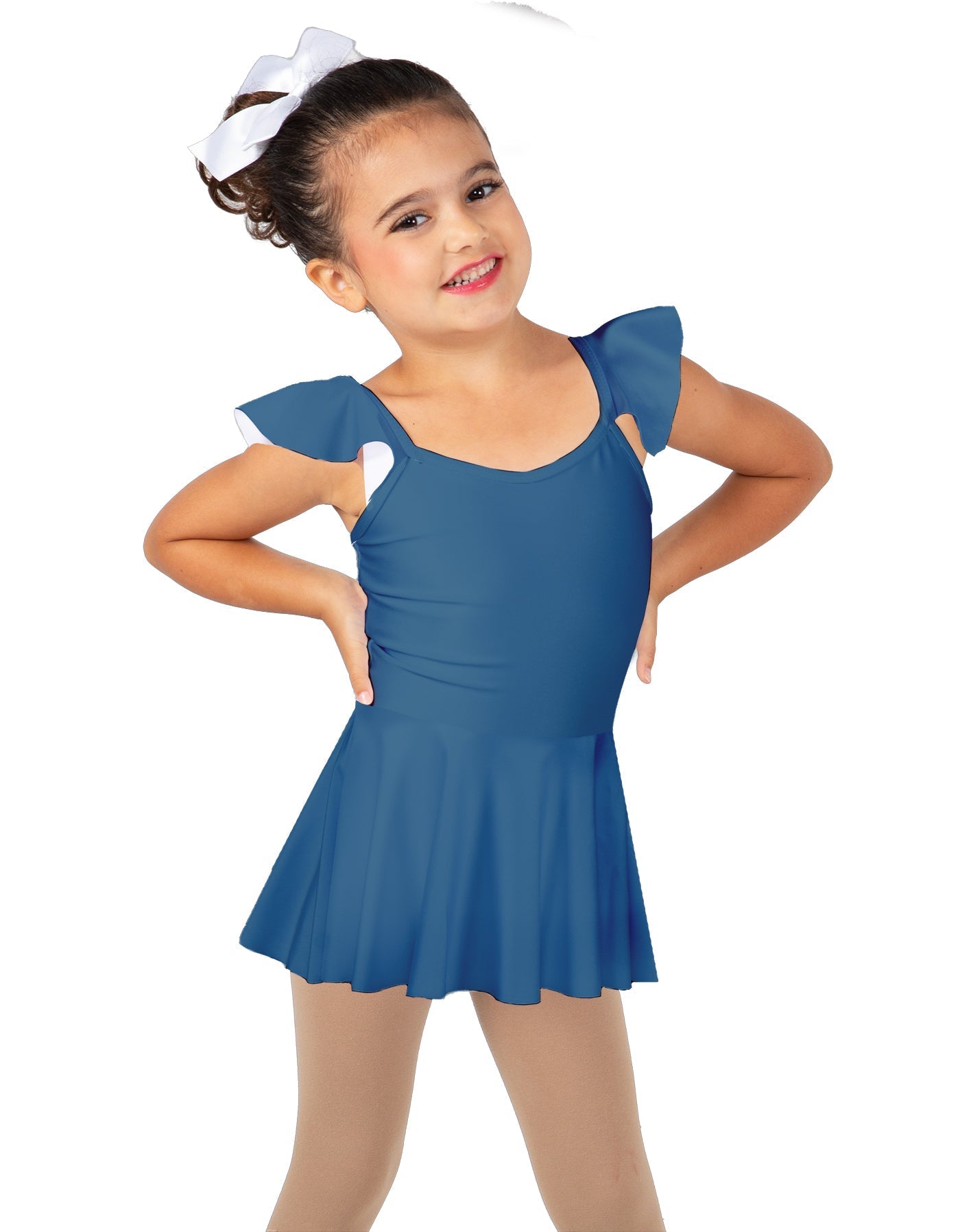 Solid Lycra Camisole Flutter Sleeve Dress