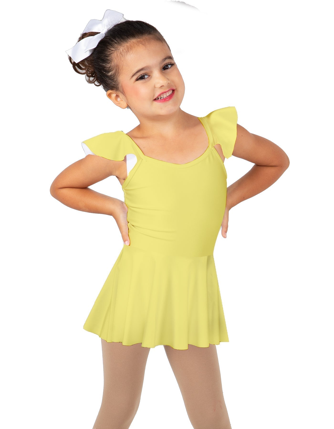 Solid Lycra Camisole Flutter Sleeve Dress