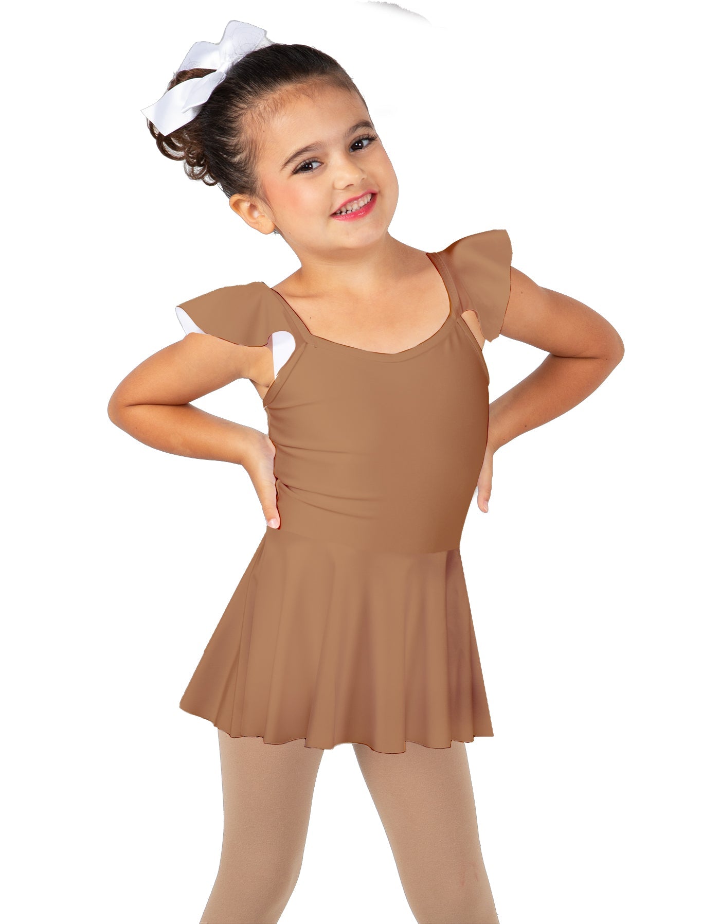 Solid Lycra Camisole Flutter Sleeve Dress