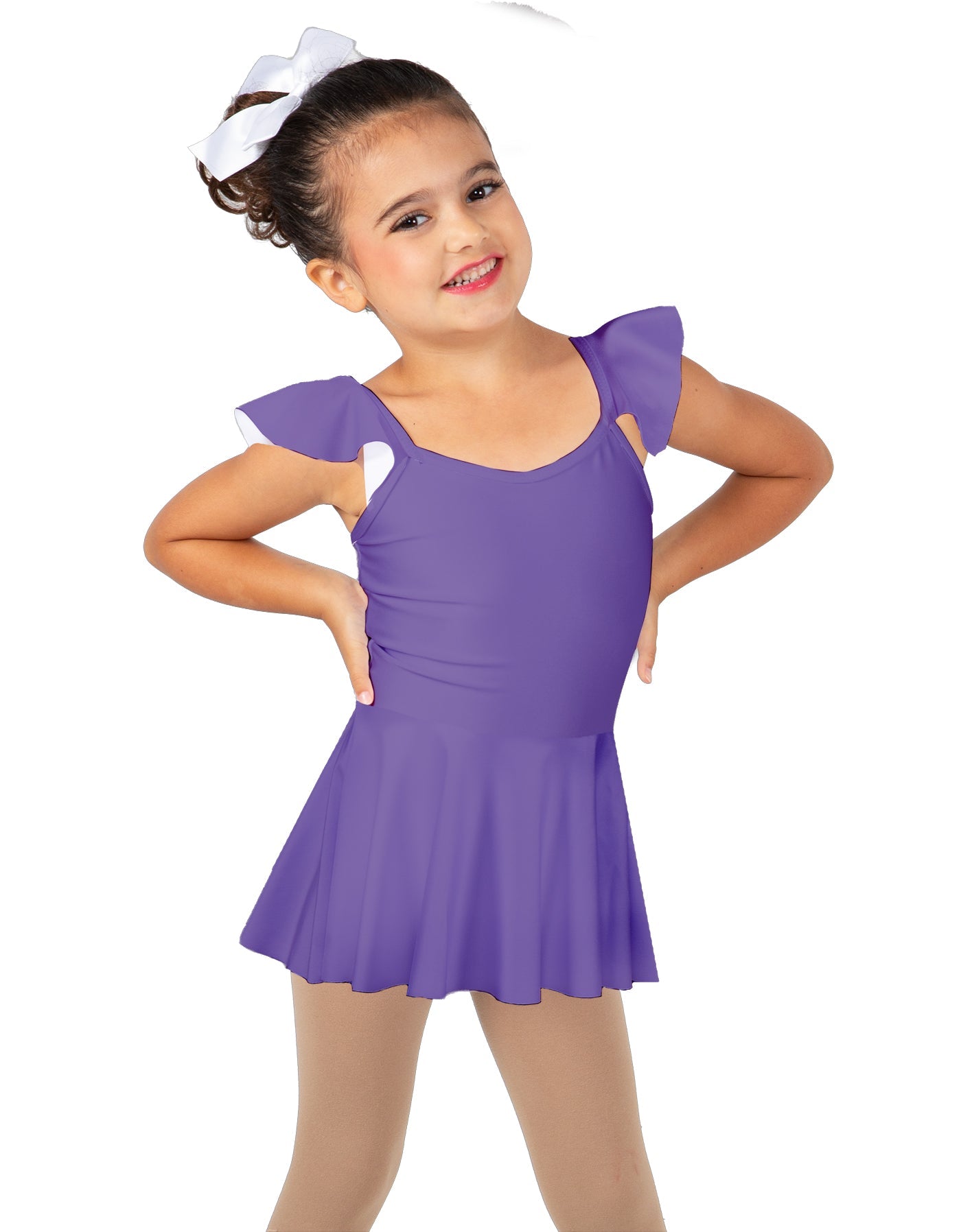 Solid Lycra Camisole Flutter Sleeve Dress
