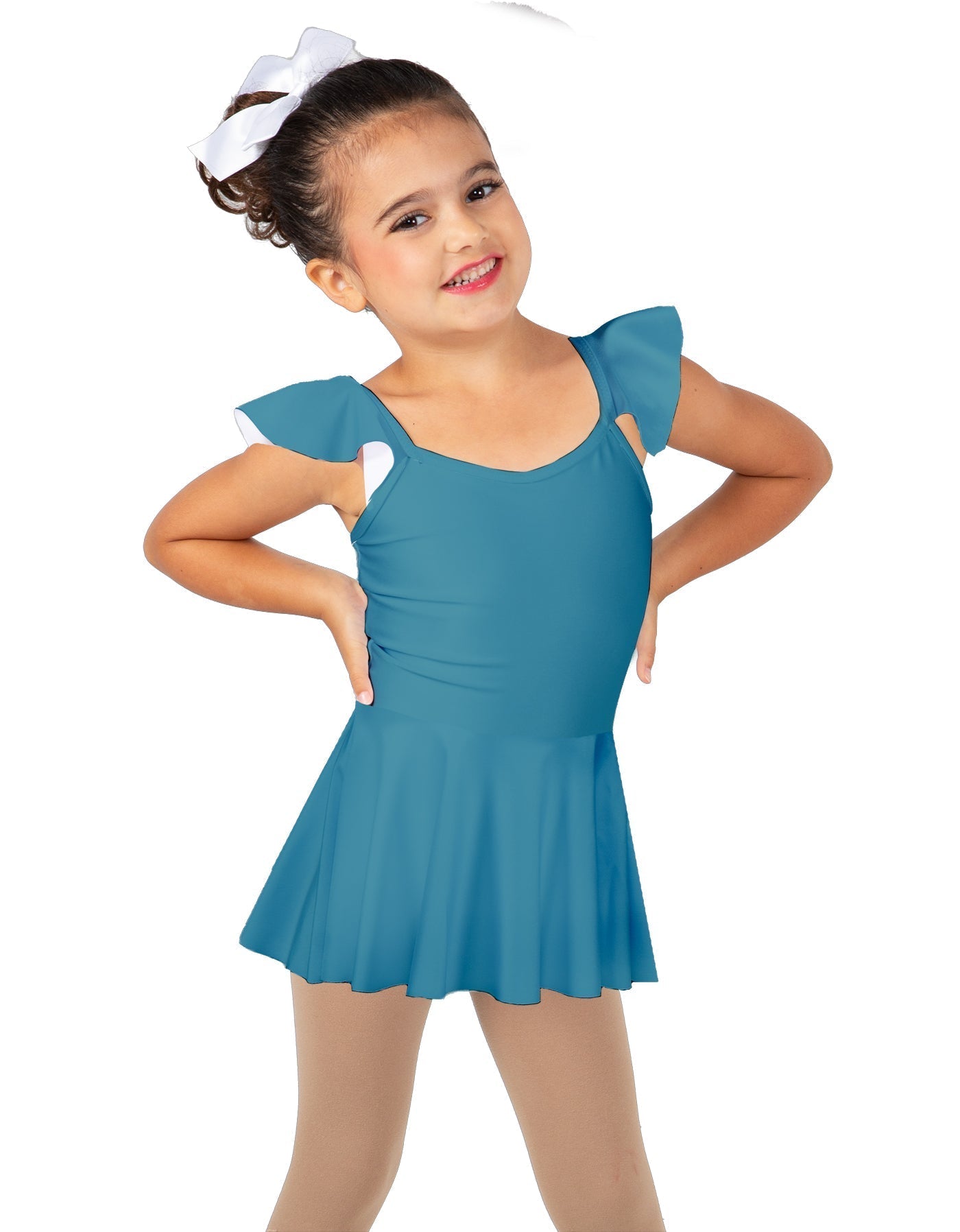 Solid Lycra Camisole Flutter Sleeve Dress