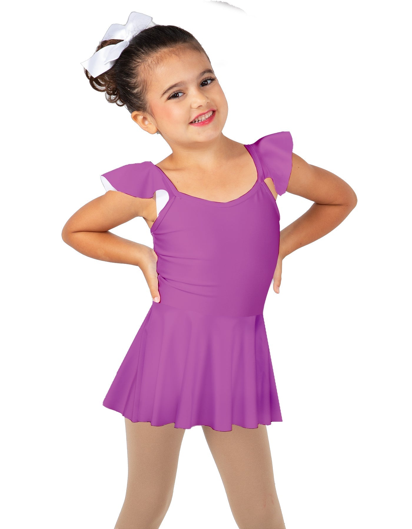 Solid Lycra Camisole Flutter Sleeve Dress
