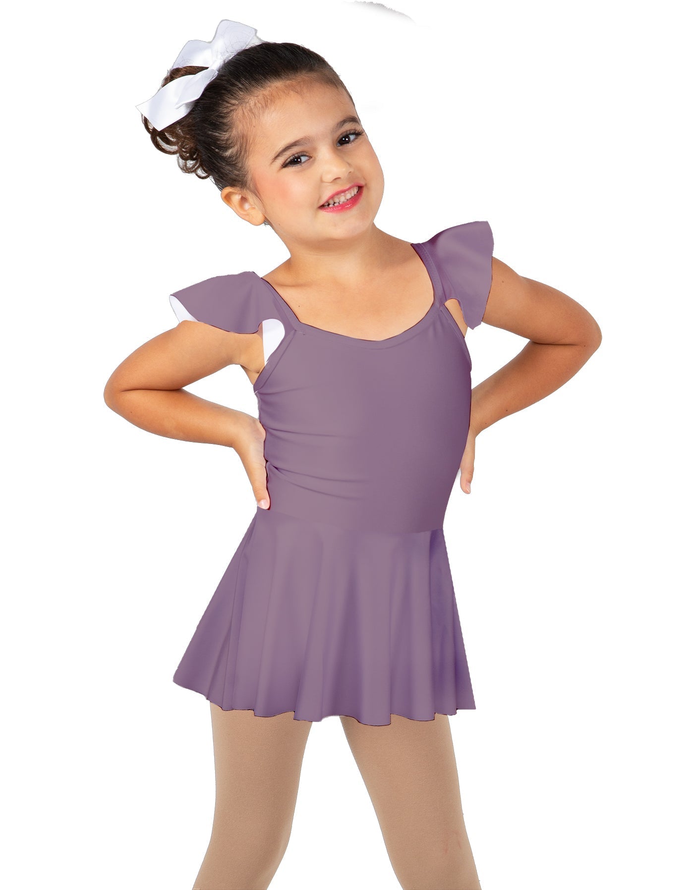 Solid Lycra Camisole Flutter Sleeve Dress
