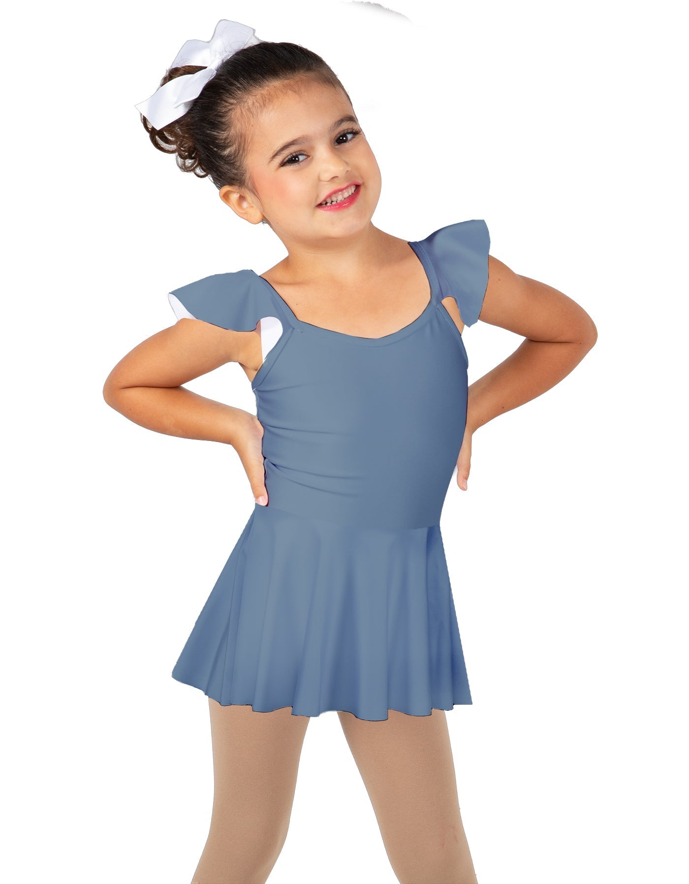 Solid Lycra Camisole Flutter Sleeve Dress