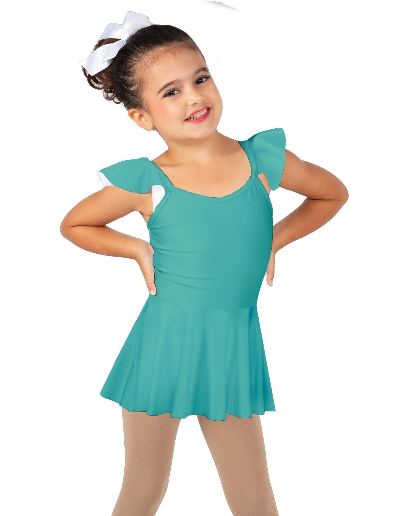 Solid Lycra Camisole Flutter Sleeve Dress