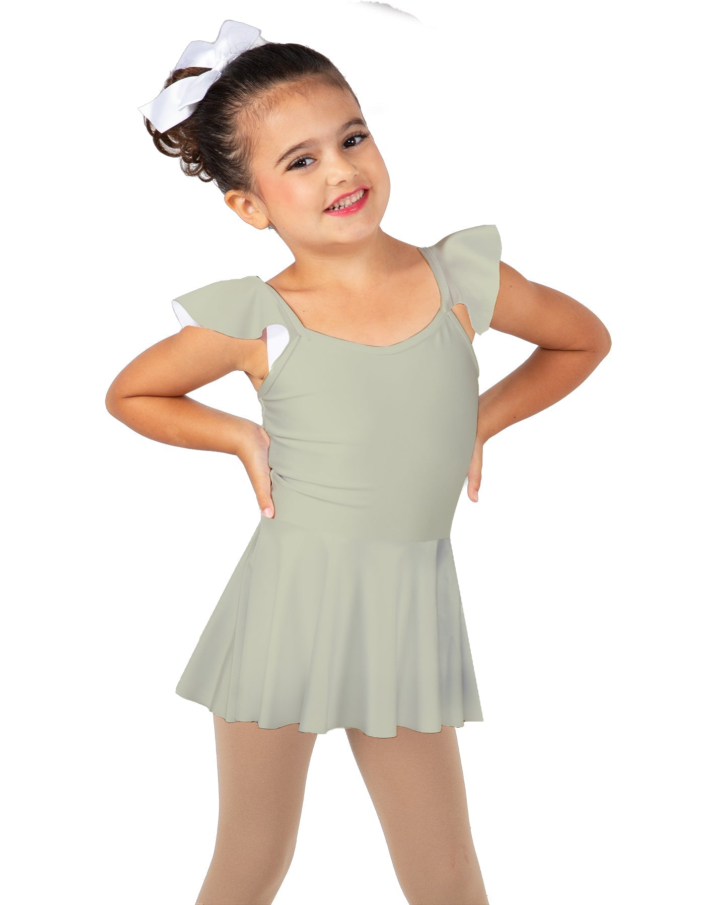 Solid Lycra Camisole Flutter Sleeve Dress
