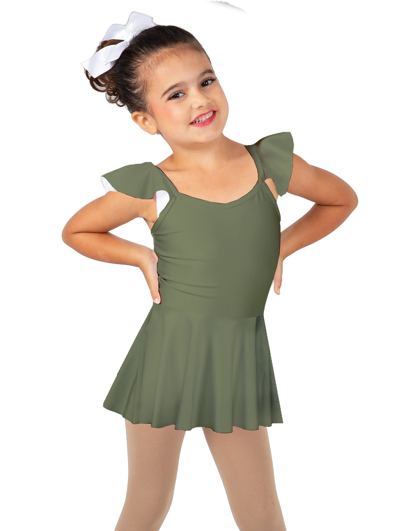 Solid Lycra Camisole Flutter Sleeve Dress