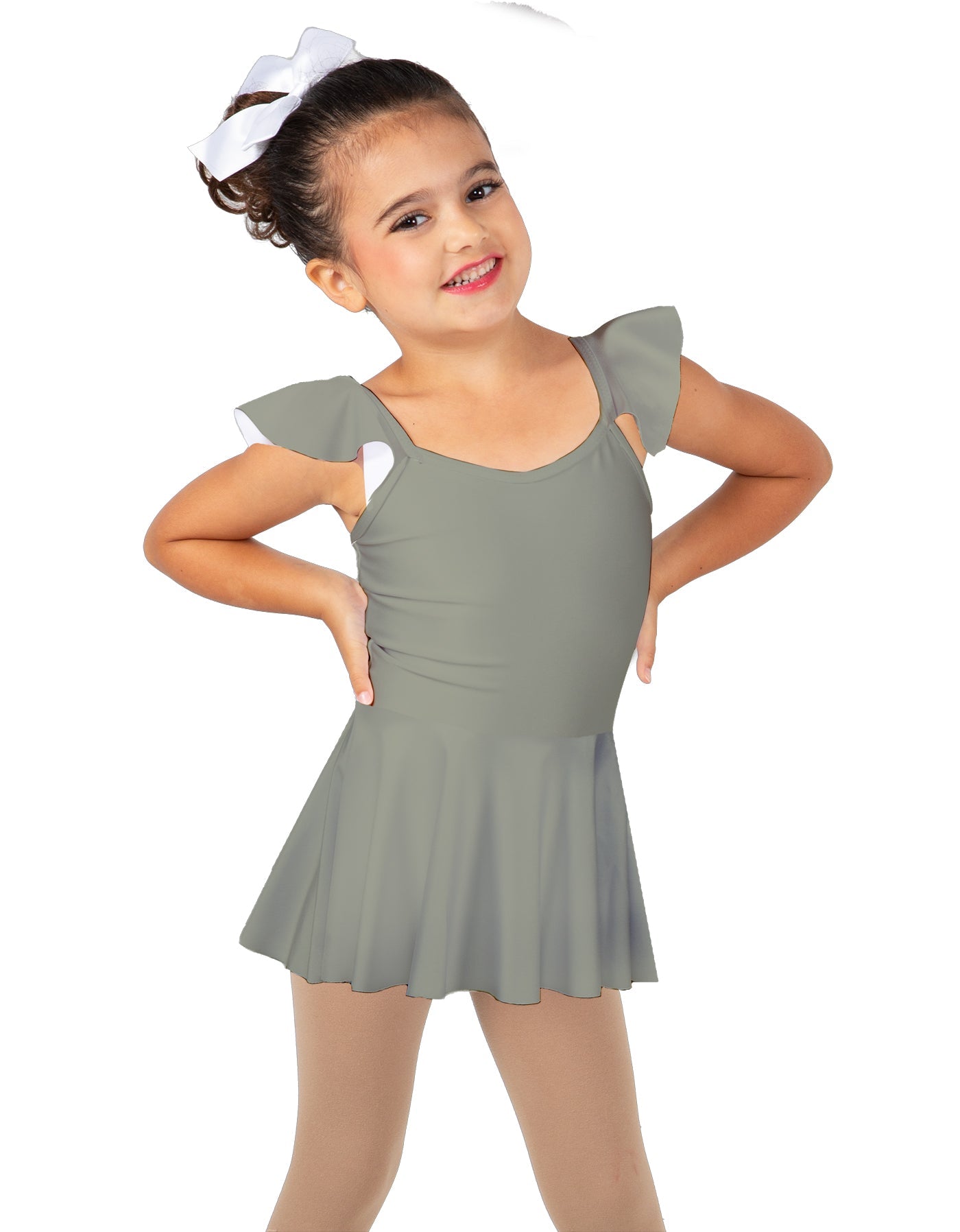Solid Lycra Camisole Flutter Sleeve Dress