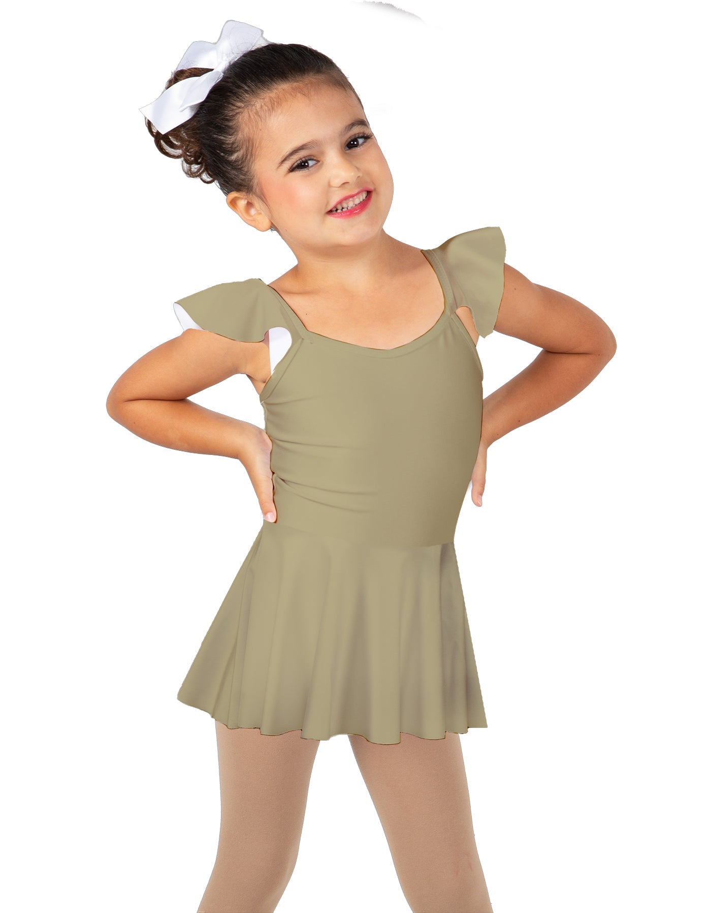 Solid Lycra Camisole Flutter Sleeve Dress