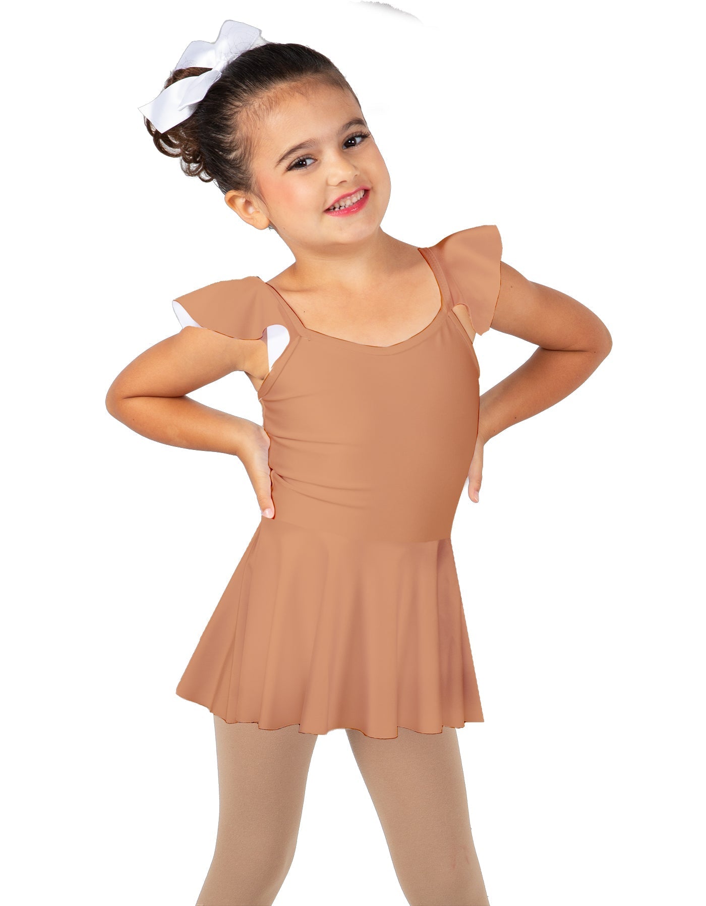 Solid Lycra Camisole Flutter Sleeve Dress