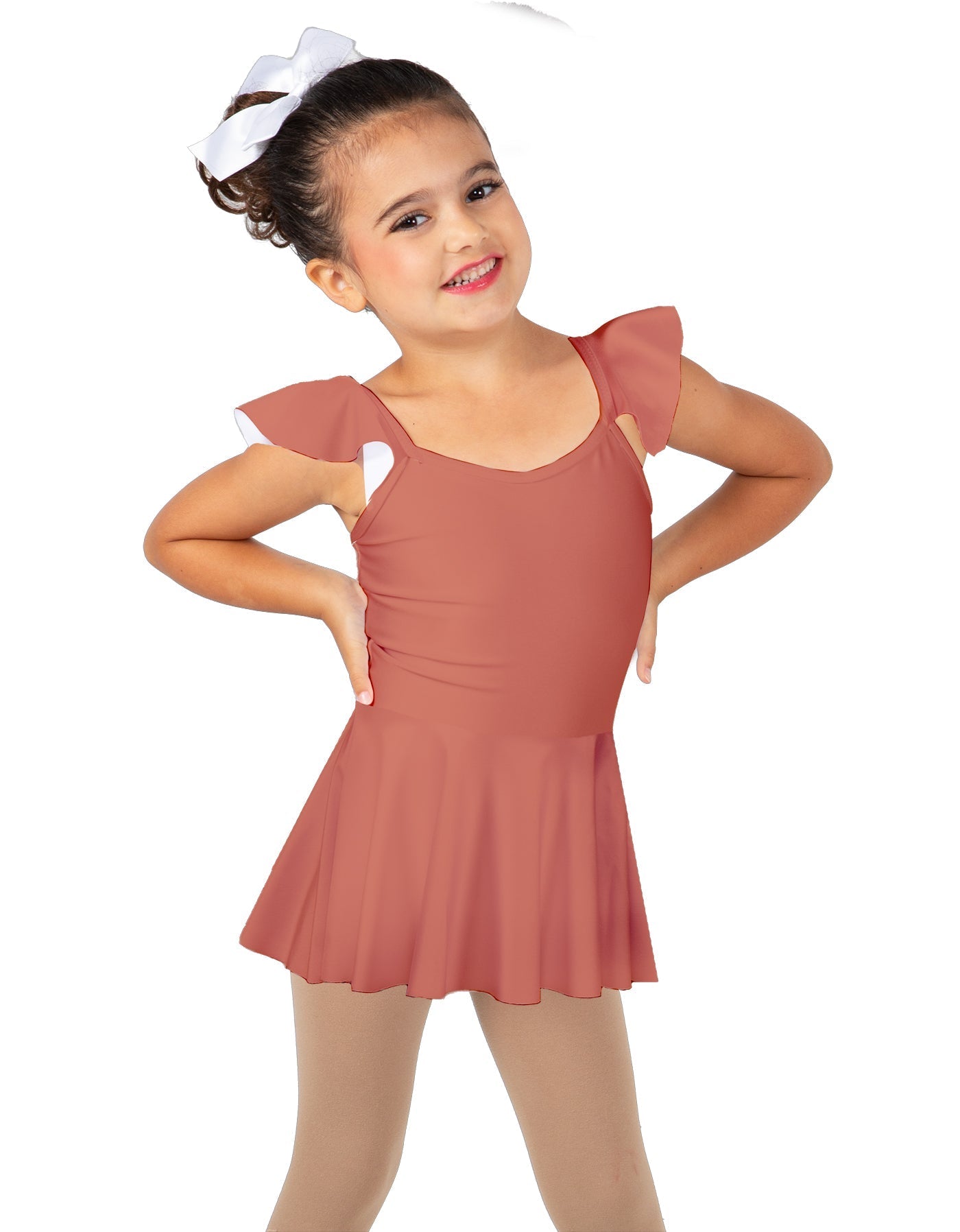 Solid Lycra Camisole Flutter Sleeve Dress