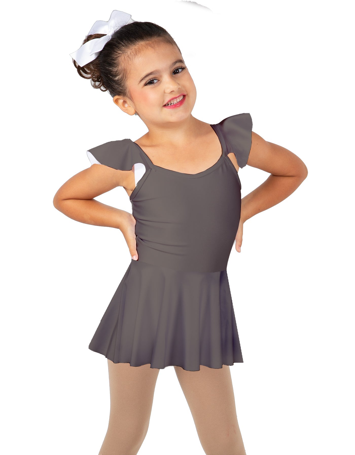 Solid Lycra Camisole Flutter Sleeve Dress