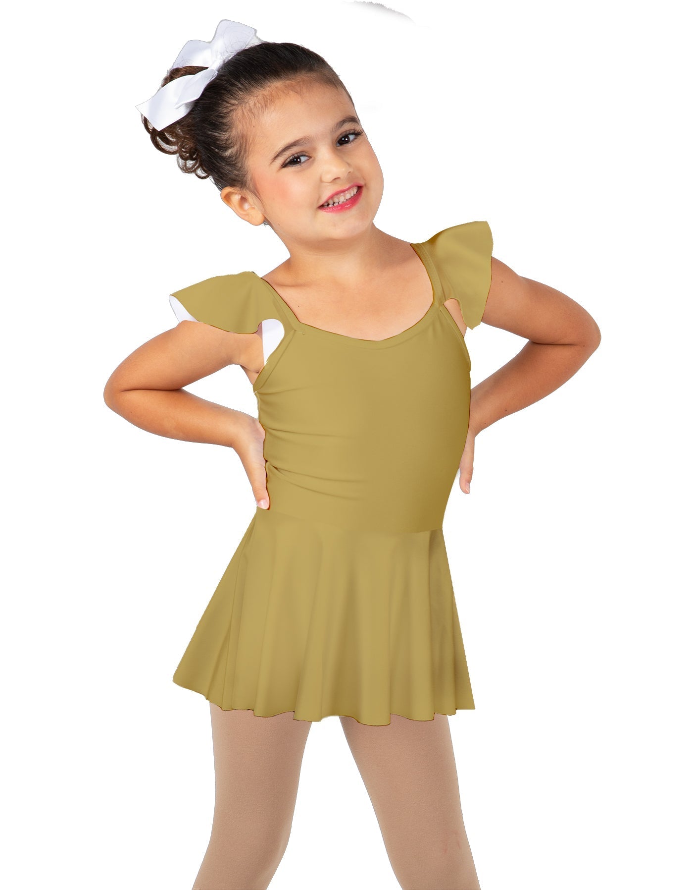 Solid Lycra Camisole Flutter Sleeve Dress