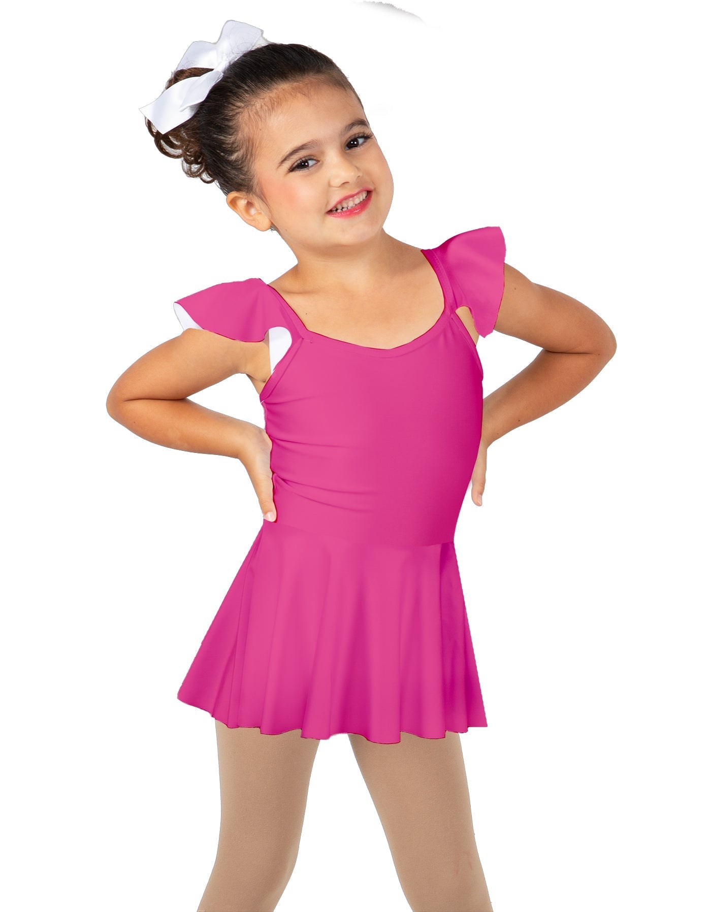 Solid Lycra Camisole Flutter Sleeve Dress