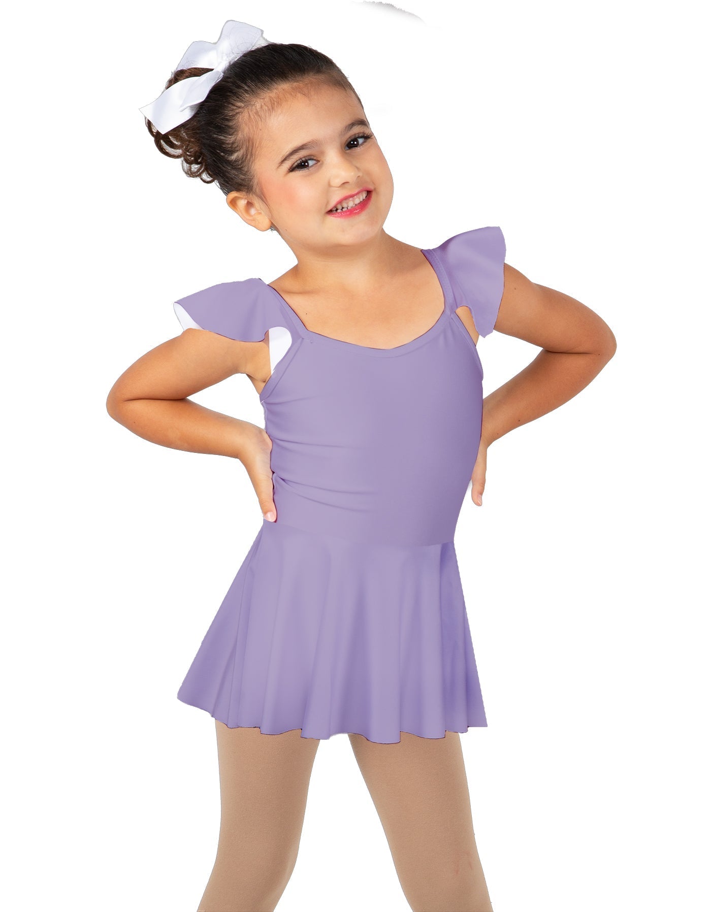 Solid Lycra Camisole Flutter Sleeve Dress