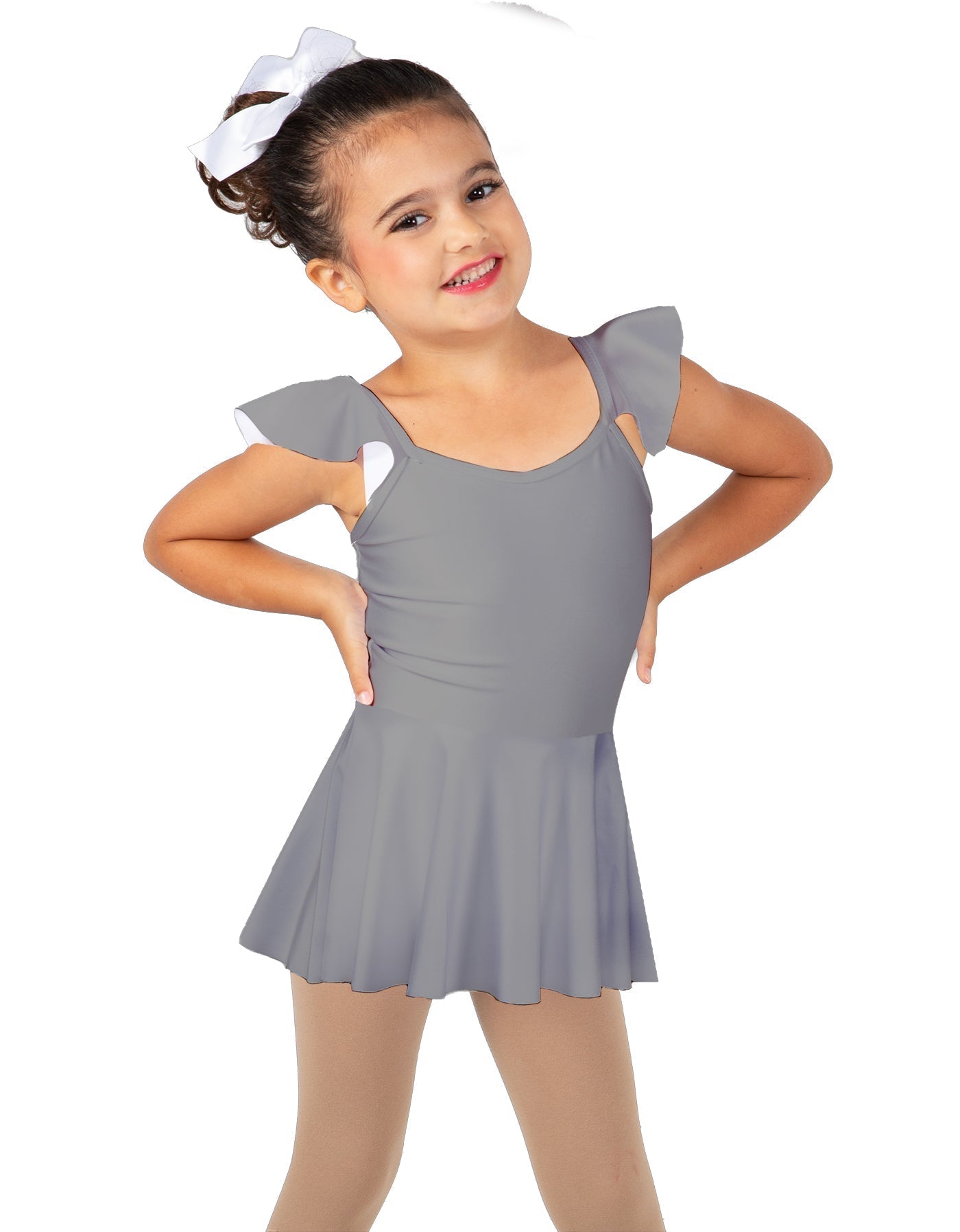 Solid Lycra Camisole Flutter Sleeve Dress