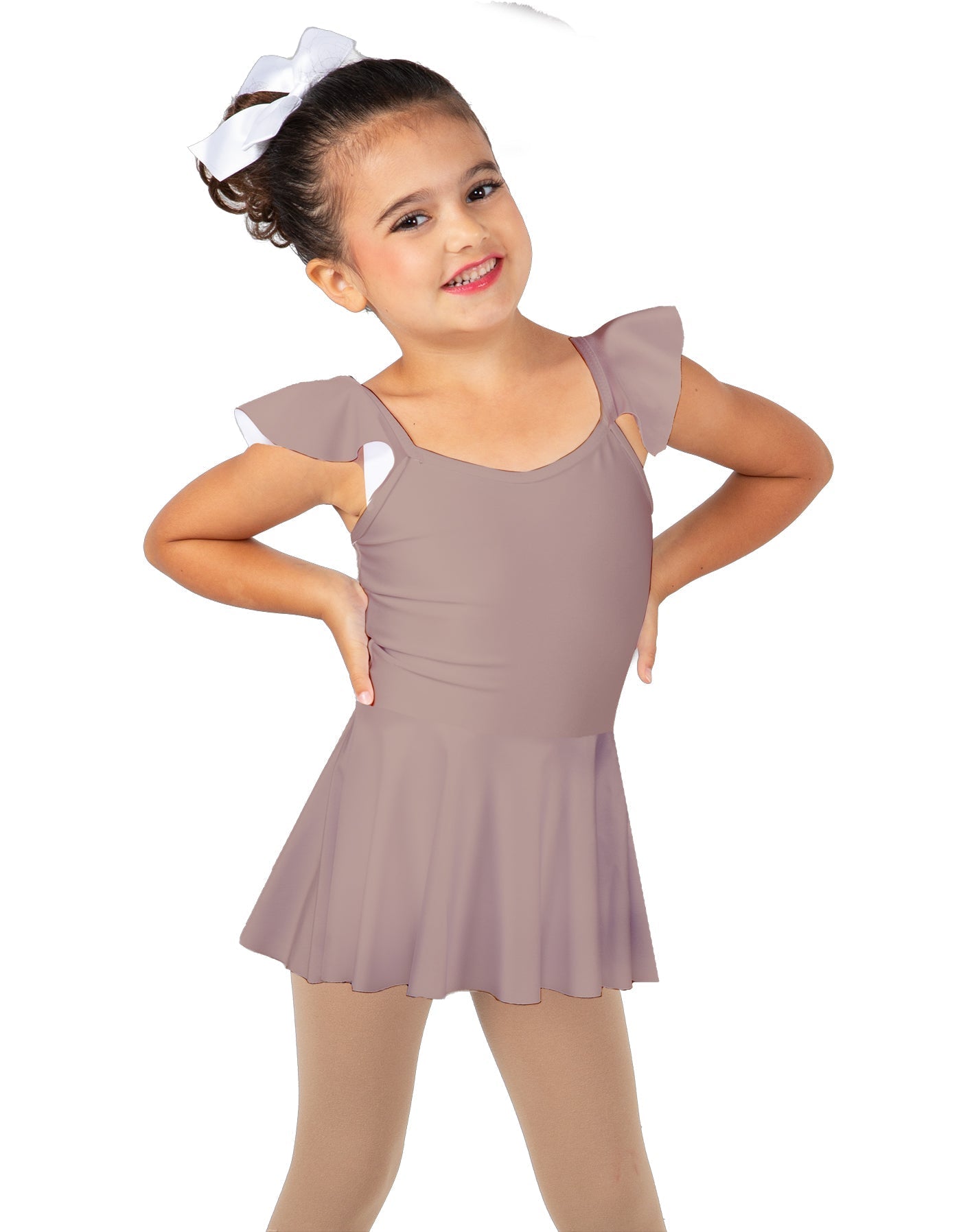 Solid Lycra Camisole Flutter Sleeve Dress