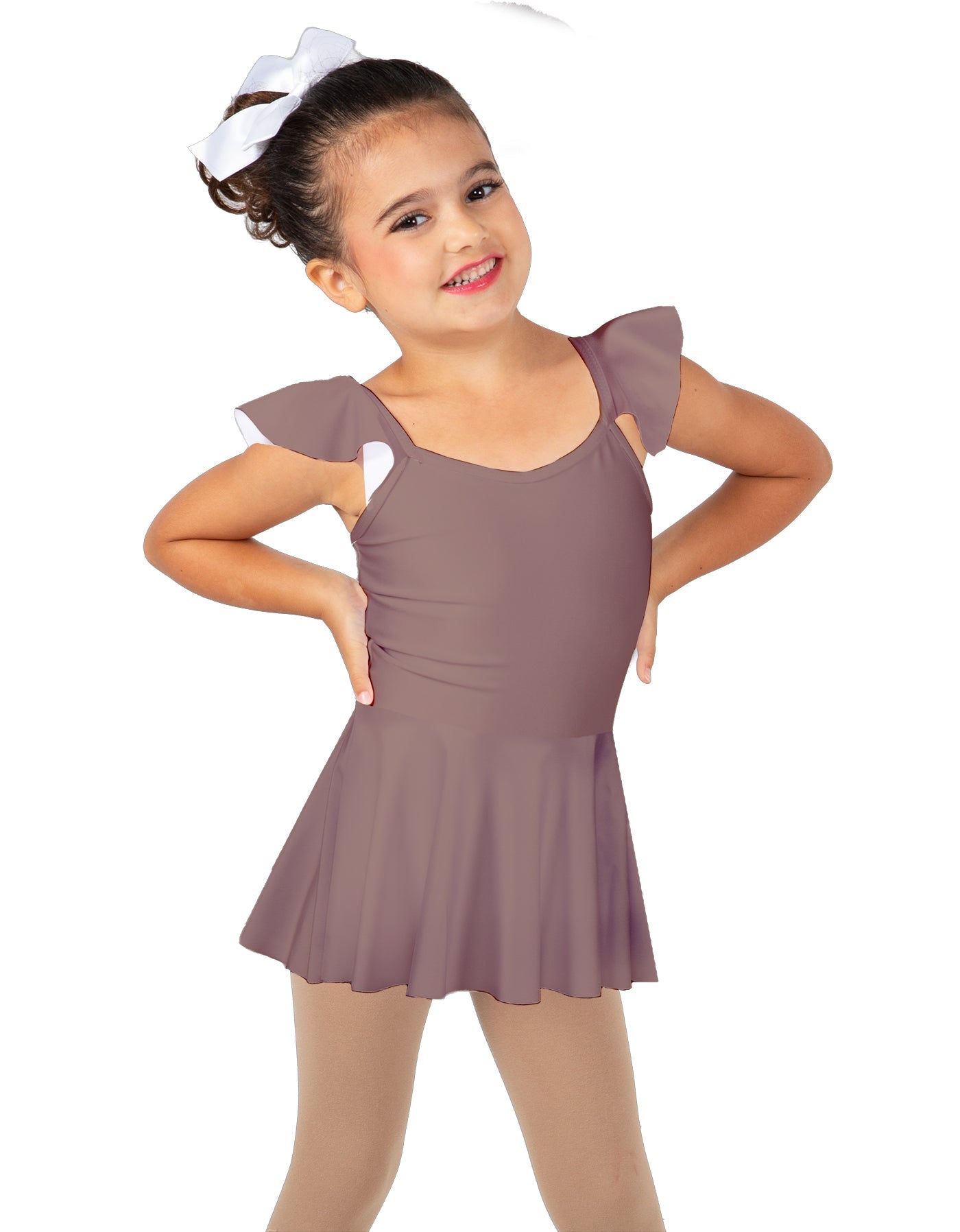 Solid Lycra Camisole Flutter Sleeve Dress