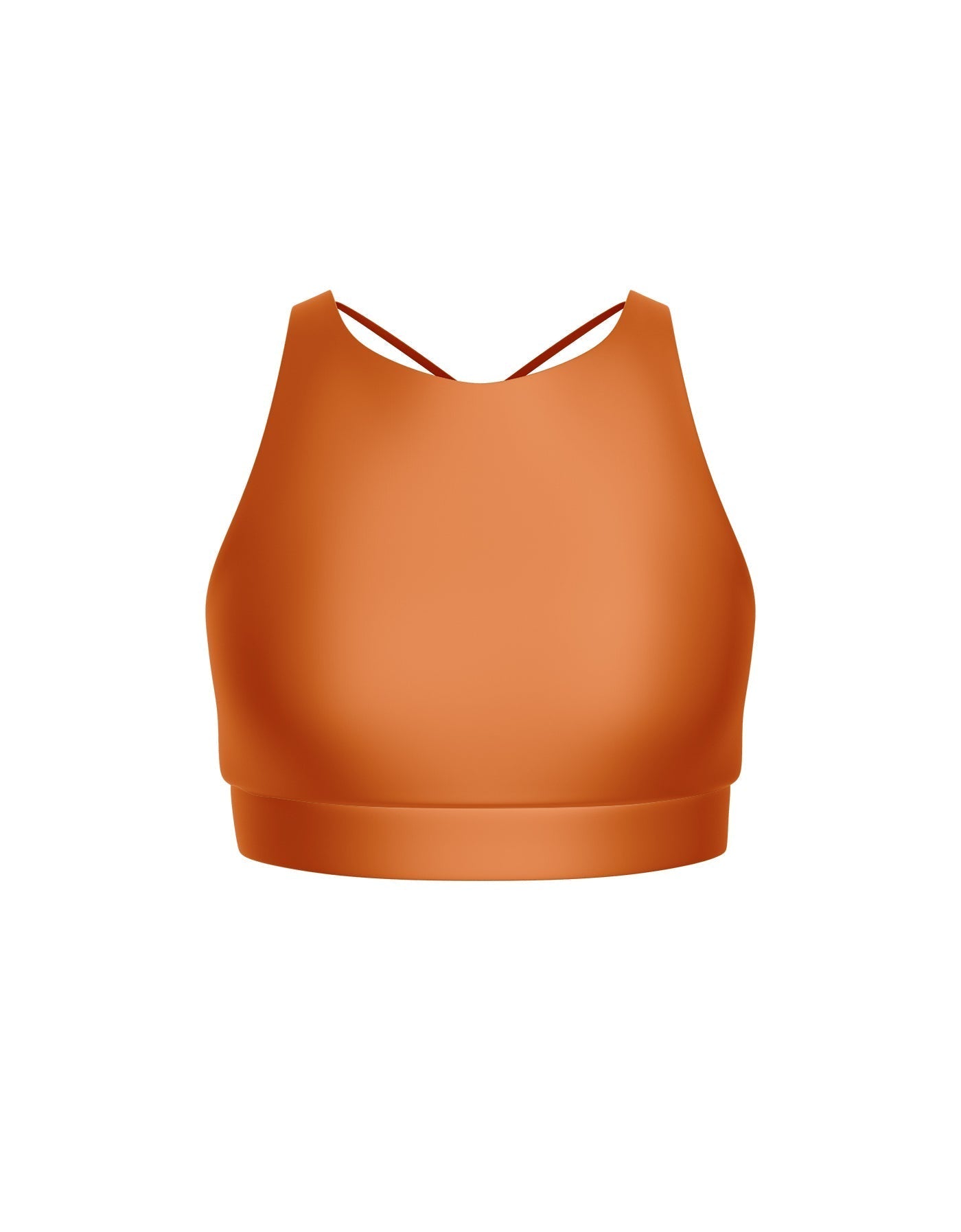 Solid Lycra High Neck Spaghetti Strap Crop