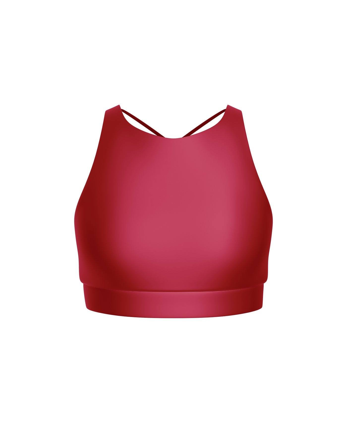 Solid Lycra High Neck Spaghetti Strap Crop