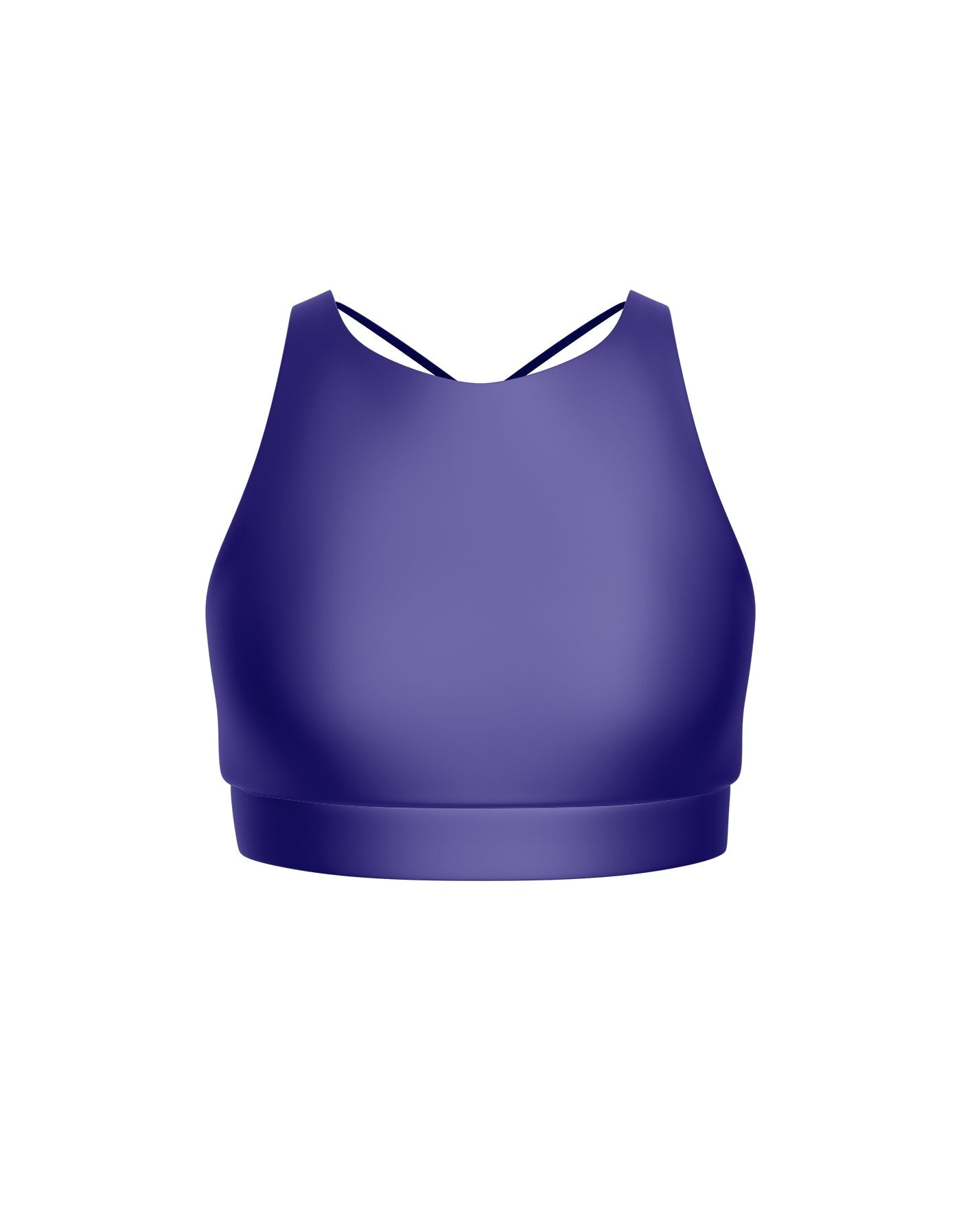 Solid Lycra High Neck Spaghetti Strap Crop
