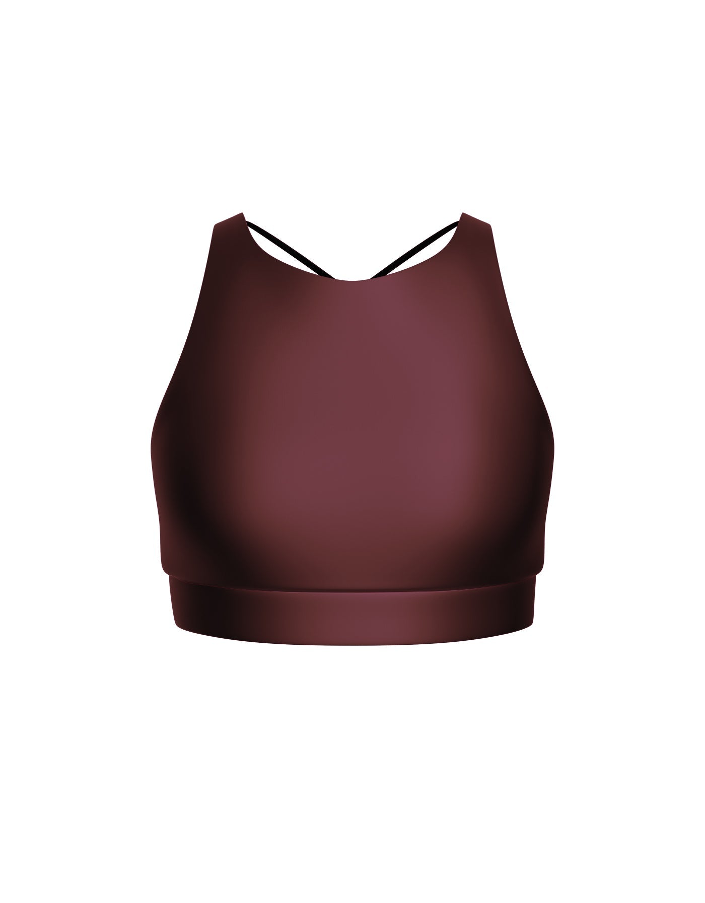 Solid Lycra High Neck Spaghetti Strap Crop