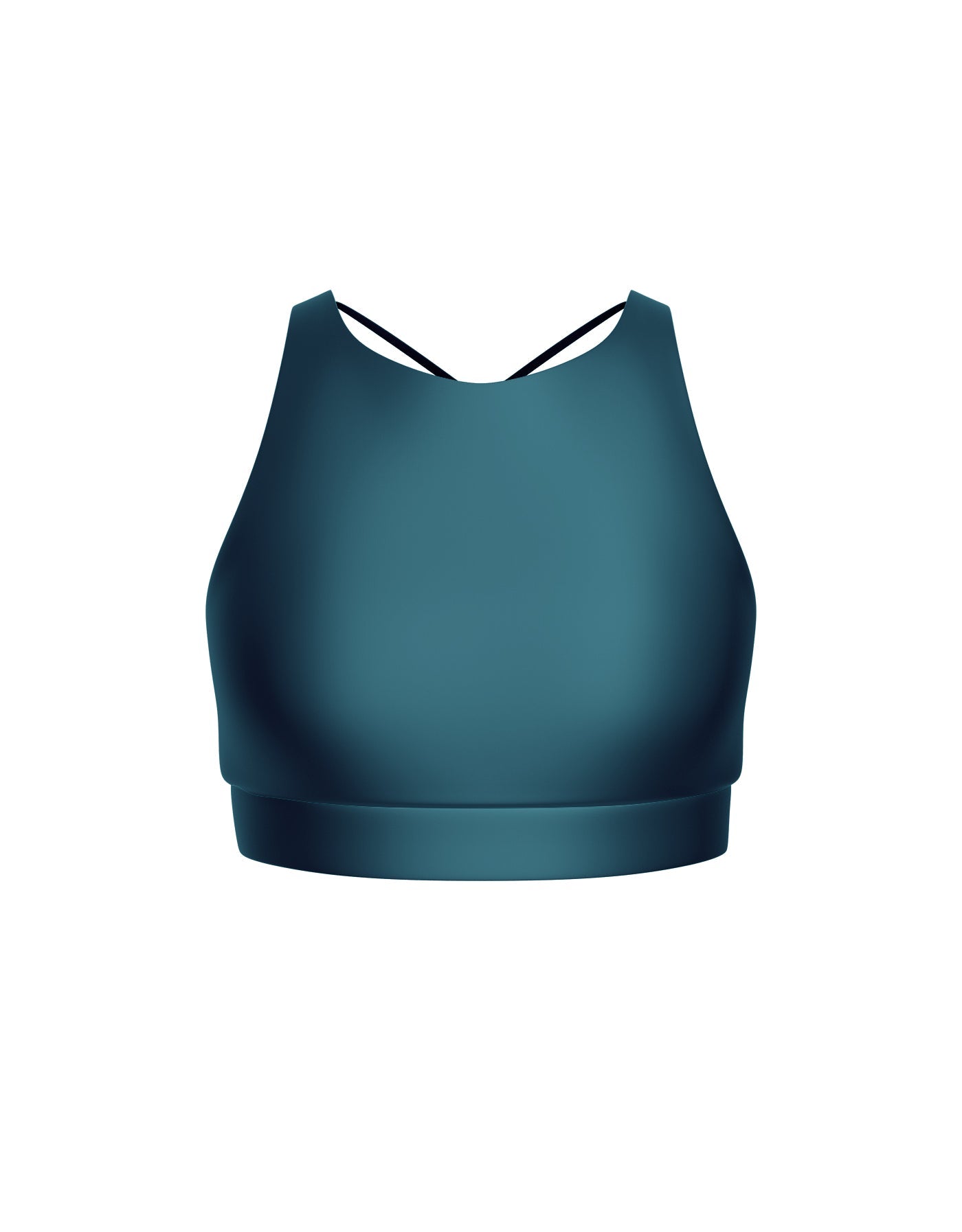 Solid Lycra High Neck Spaghetti Strap Crop