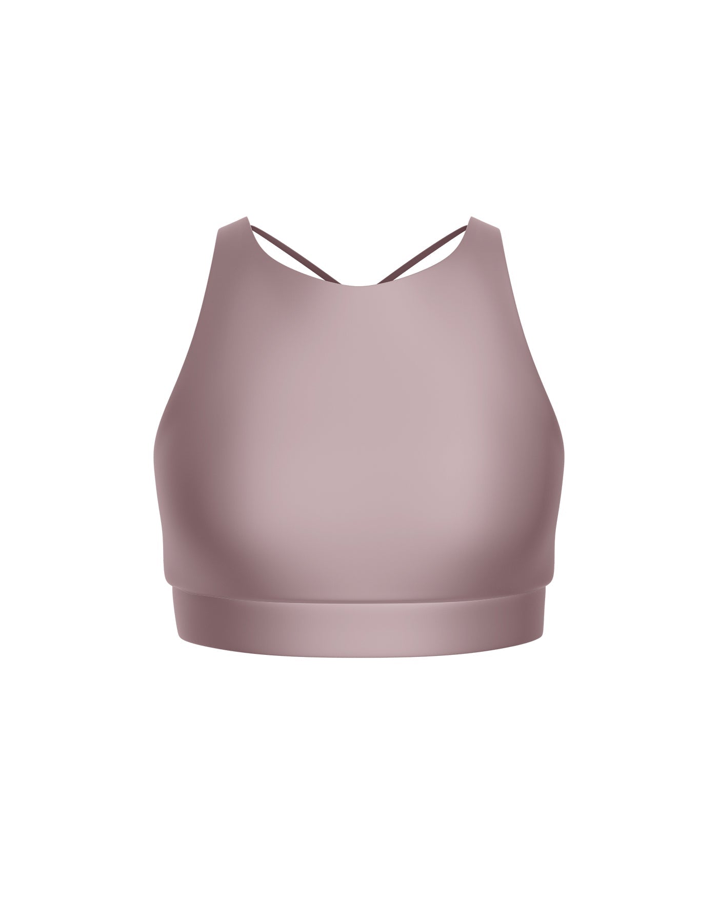 Solid Lycra High Neck Spaghetti Strap Crop