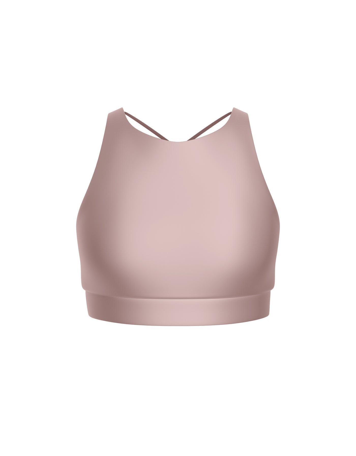 Solid Lycra High Neck Spaghetti Strap Crop