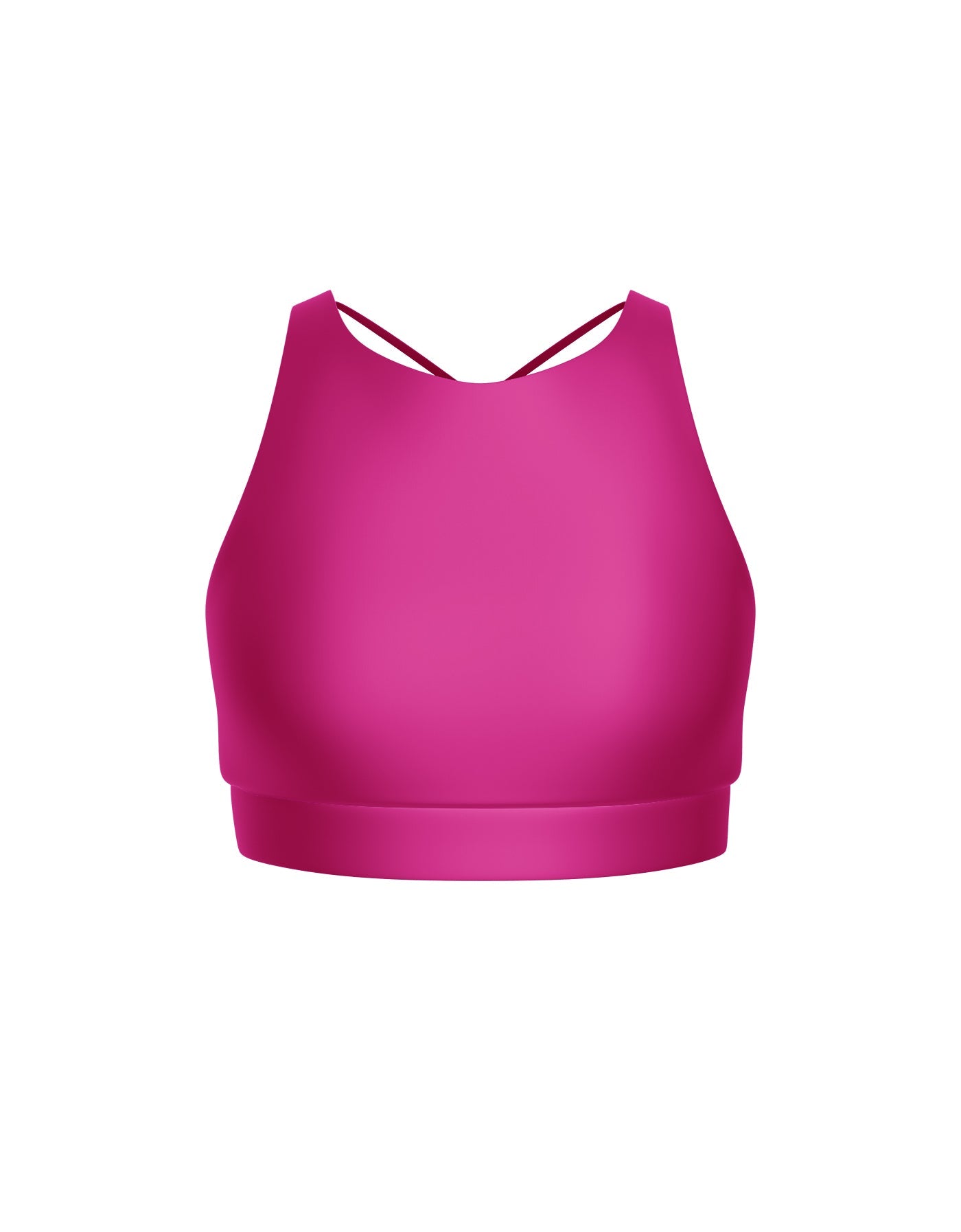 Solid Lycra High Neck Spaghetti Strap Crop