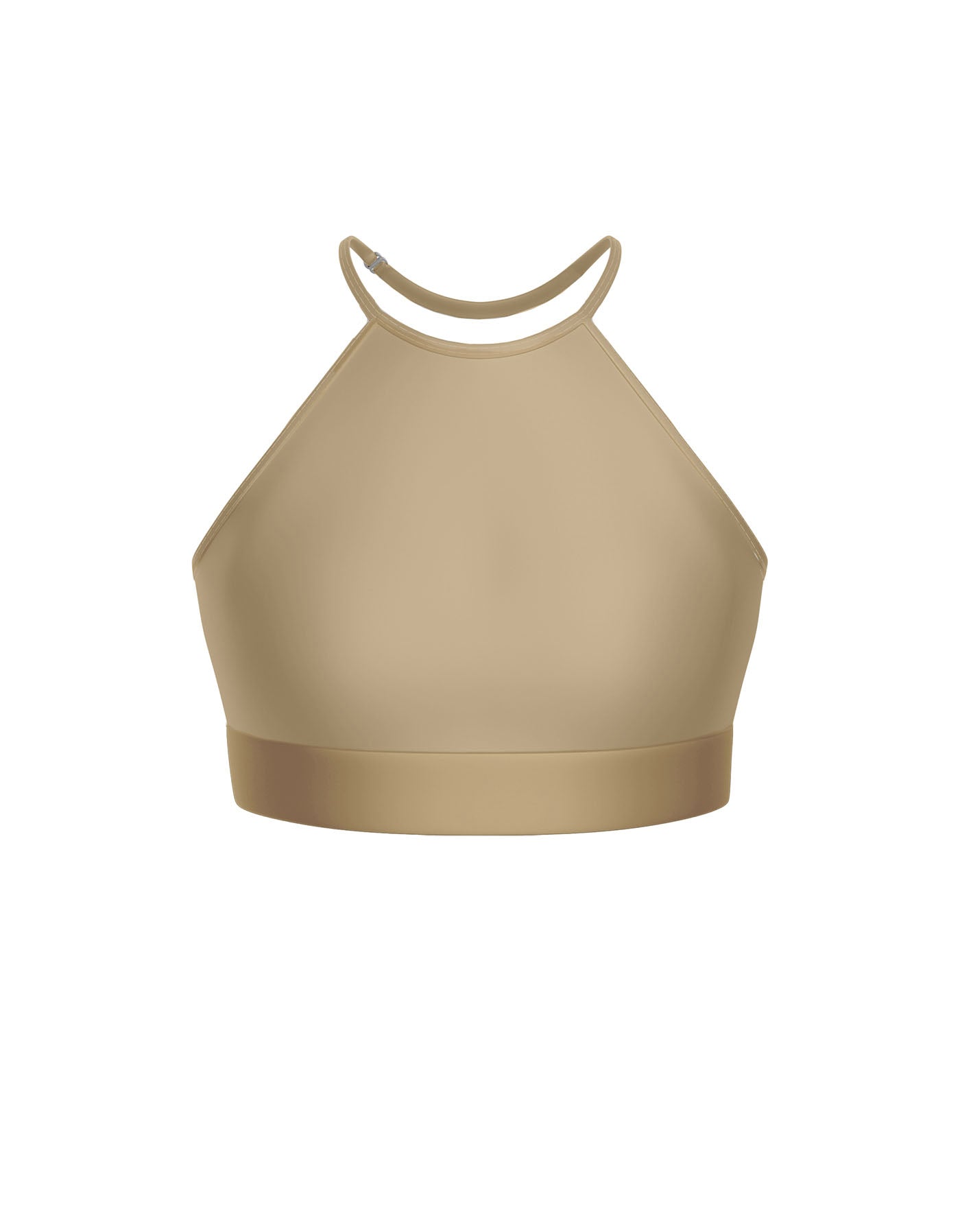 Solid Lycra Halter Binding Crop Top