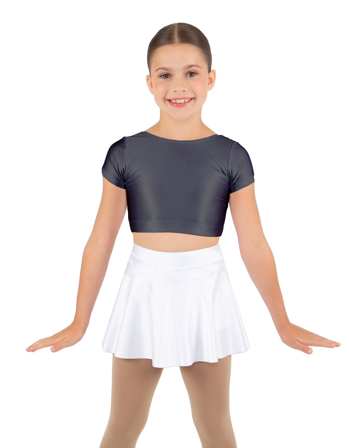 Solid Lycra Cap Sleeve Crop Top