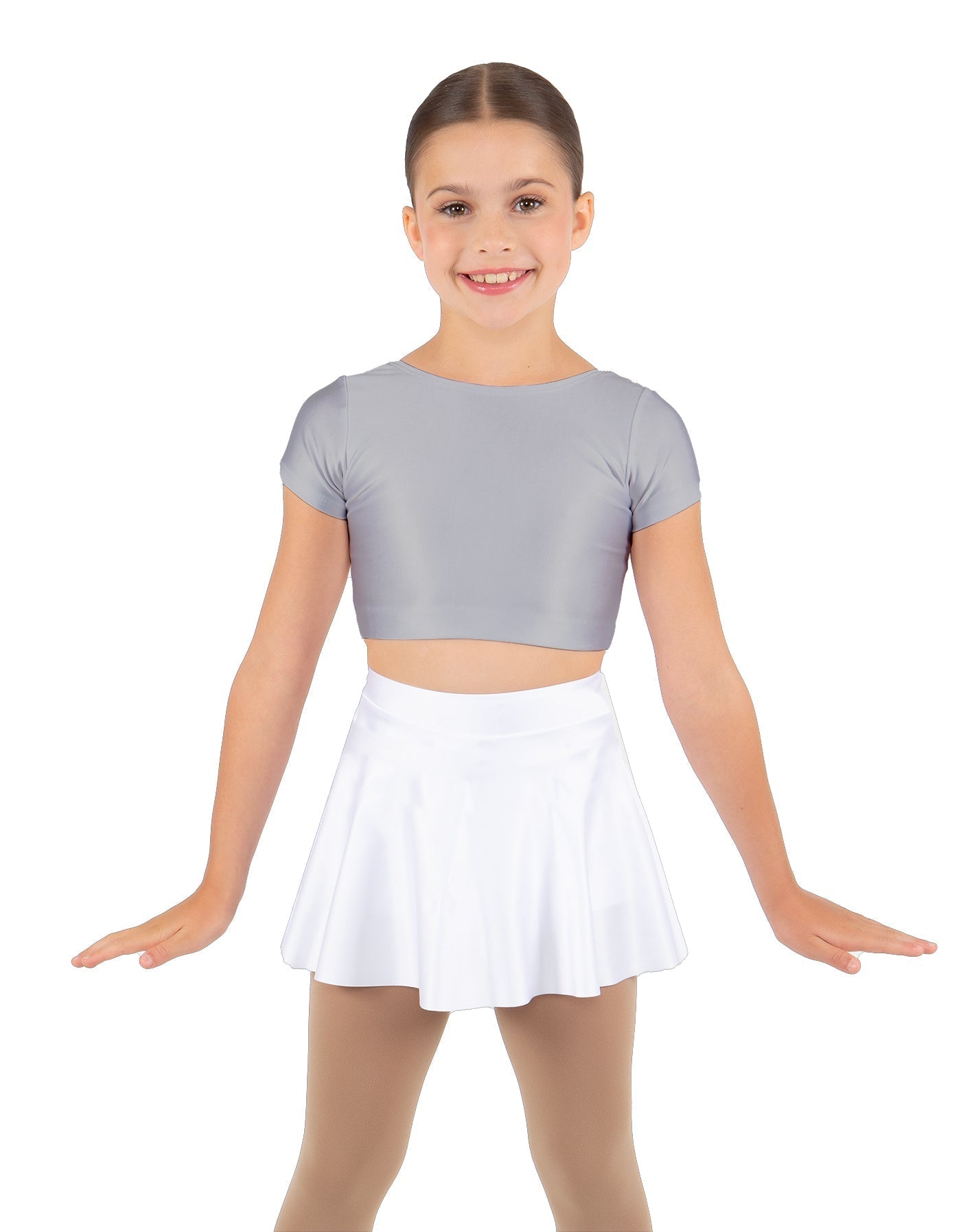 Solid Lycra Cap Sleeve Crop Top