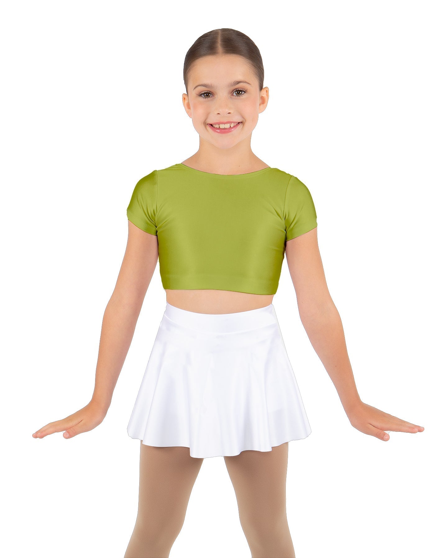 Solid Lycra Cap Sleeve Crop Top