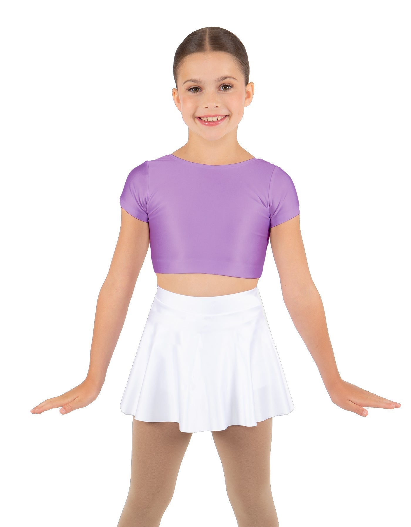 Solid Lycra Cap Sleeve Crop Top