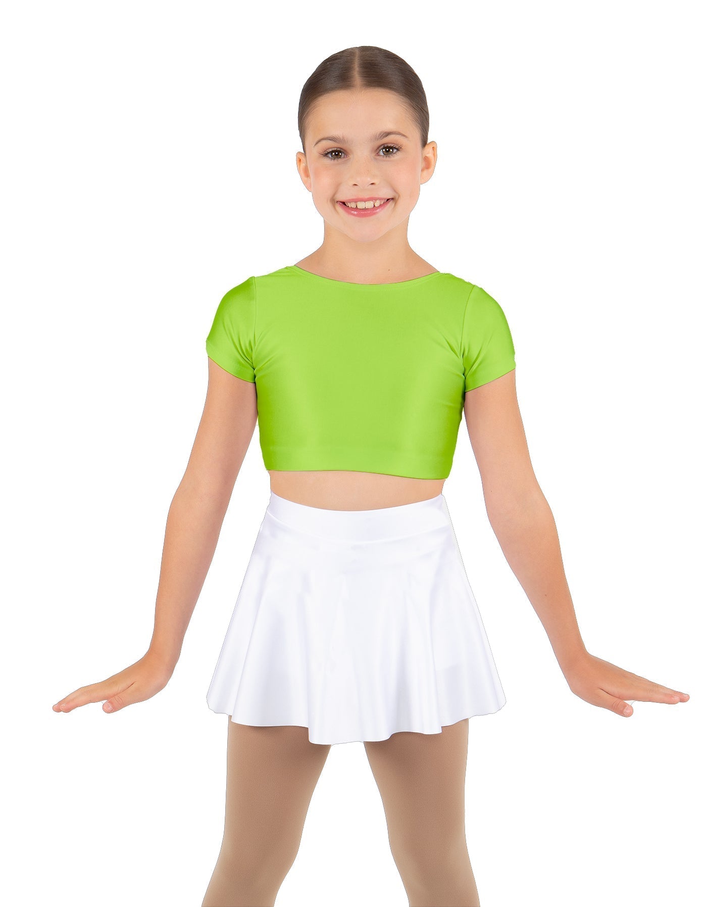 Solid Lycra Cap Sleeve Crop Top