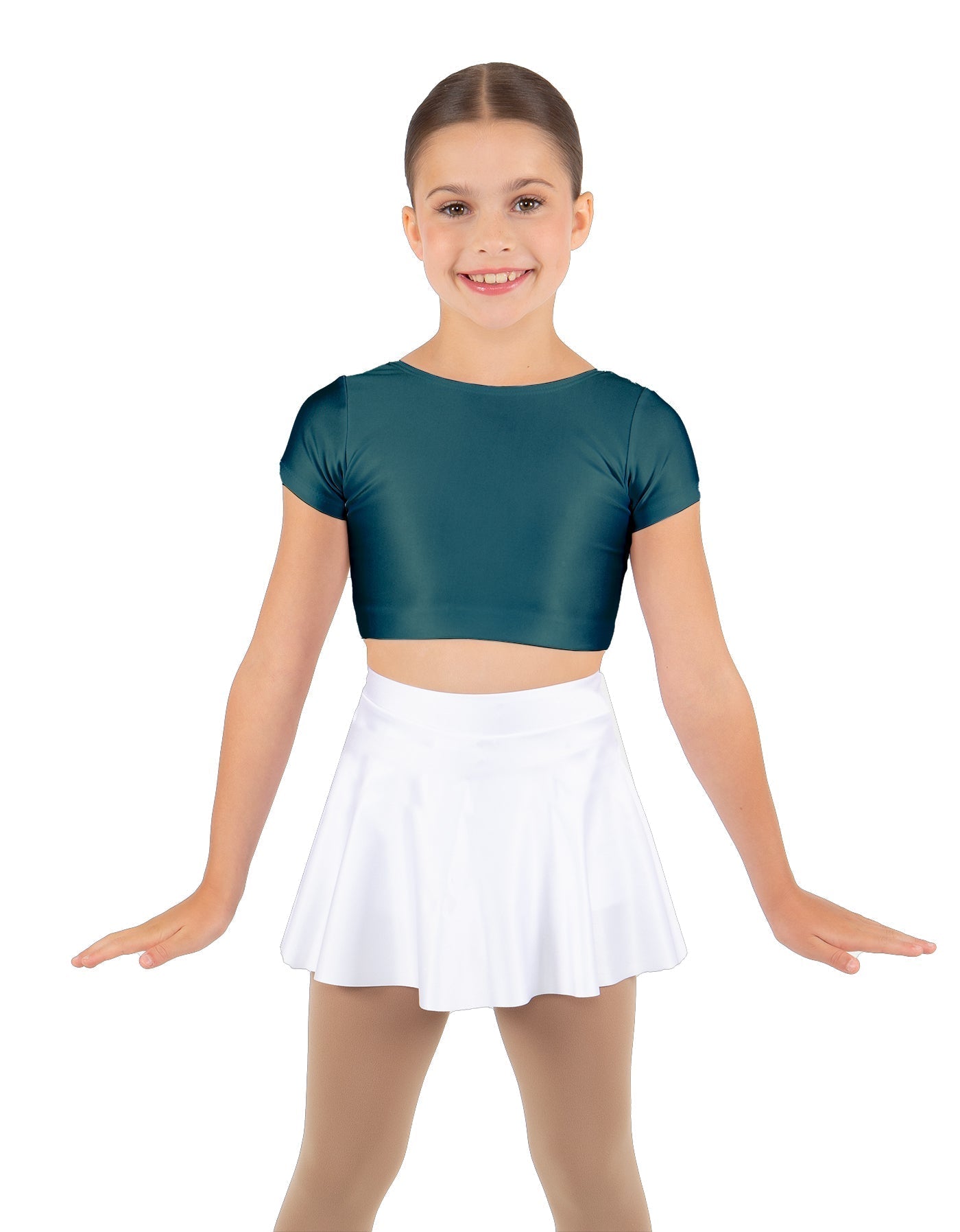 Solid Lycra Cap Sleeve Crop Top