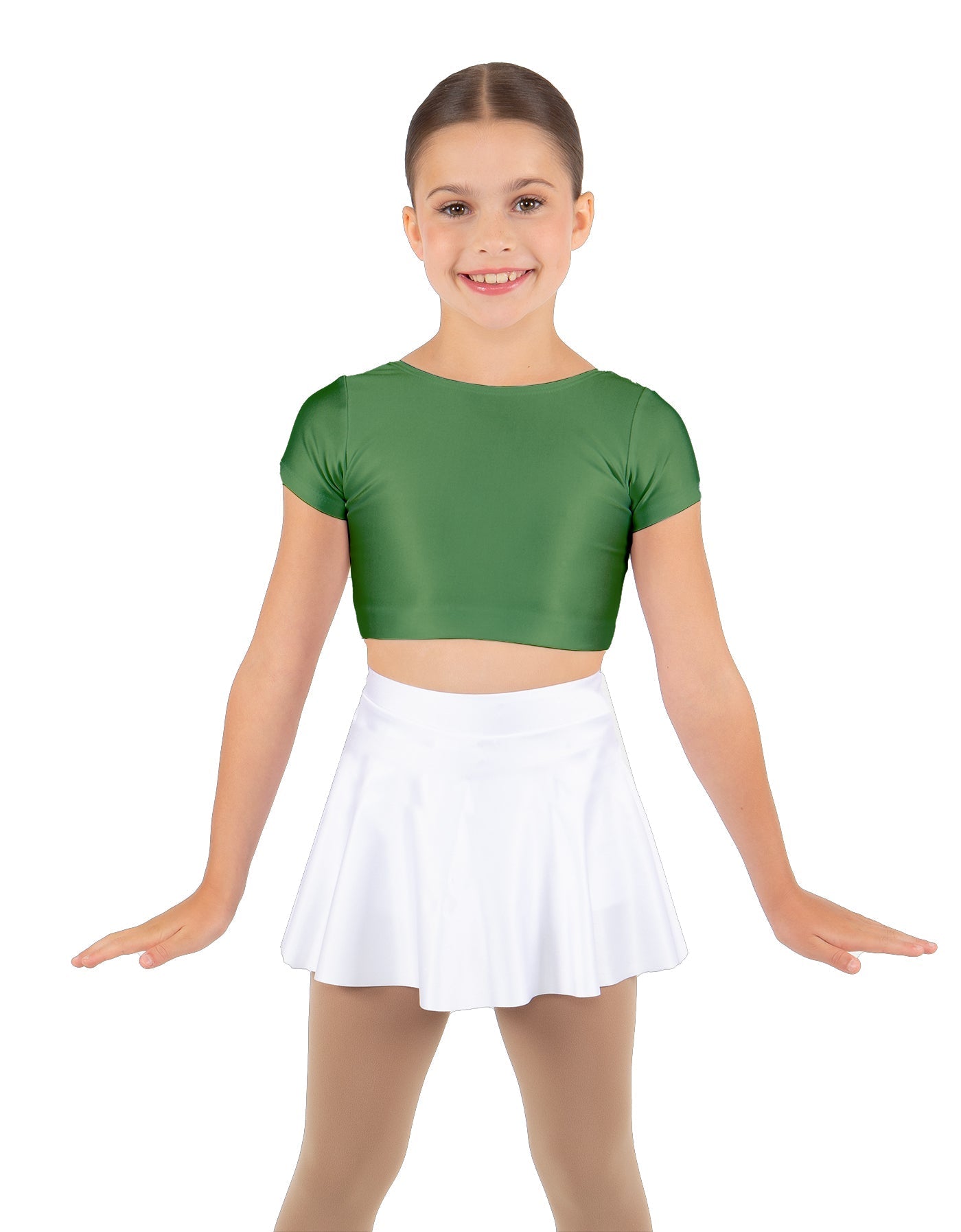 Solid Lycra Cap Sleeve Crop Top