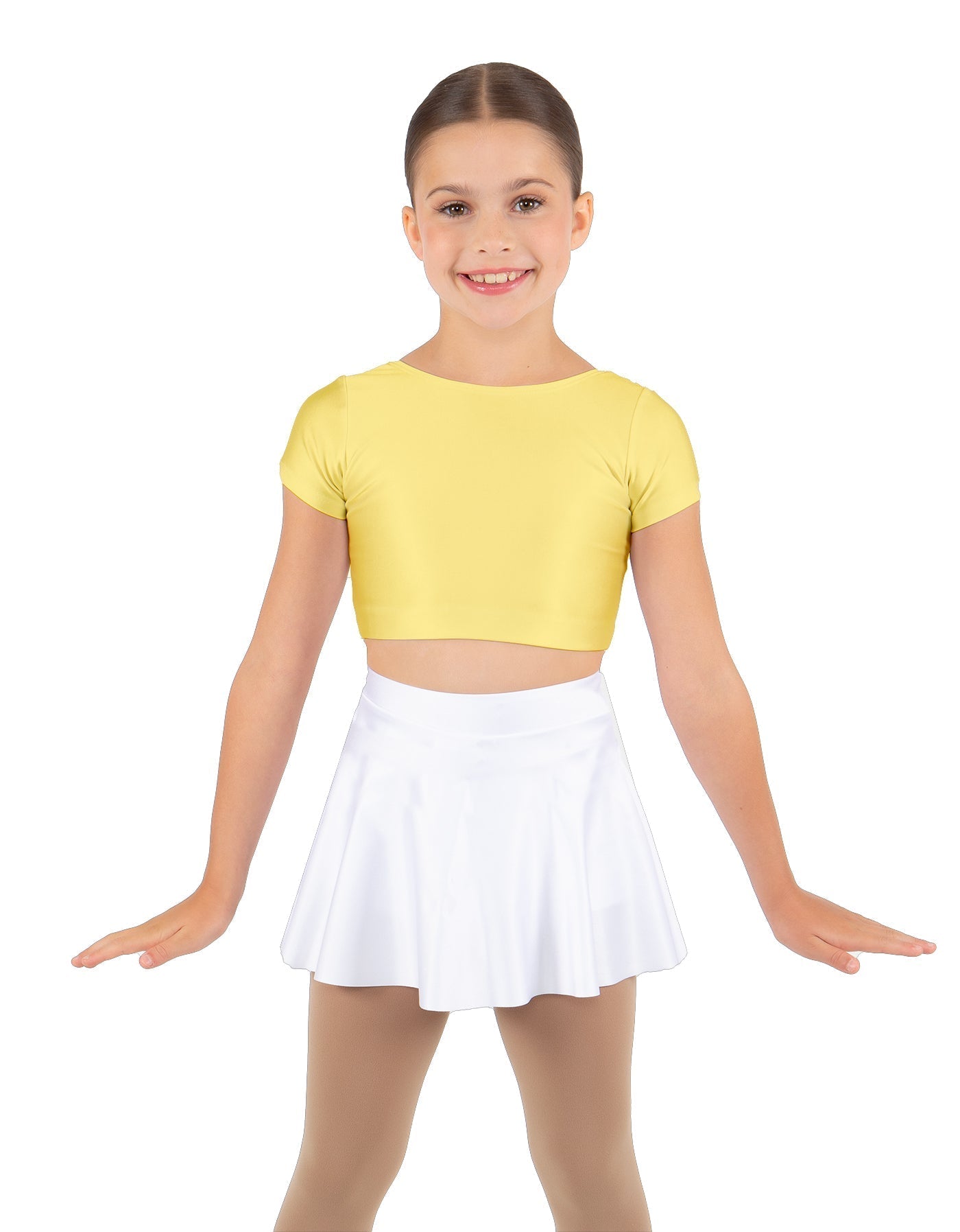 Solid Lycra Cap Sleeve Crop Top