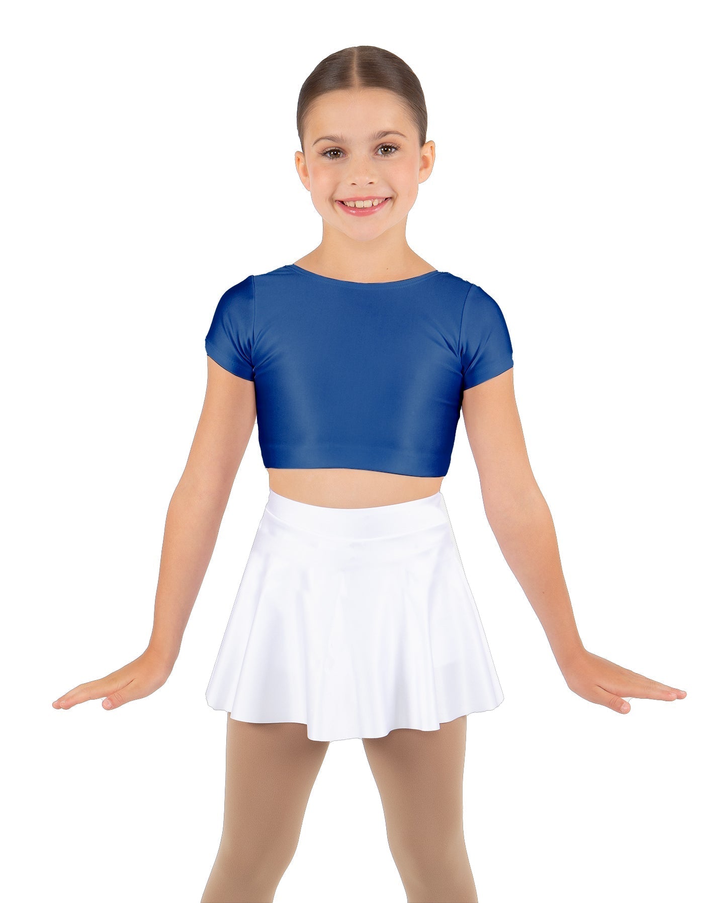 Solid Lycra Cap Sleeve Crop Top