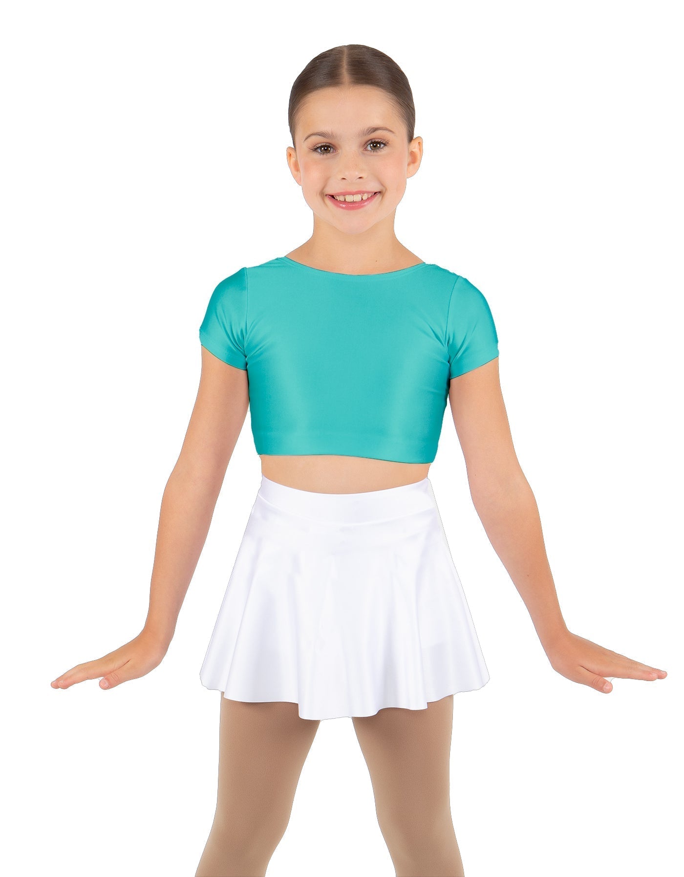 Solid Lycra Cap Sleeve Crop Top