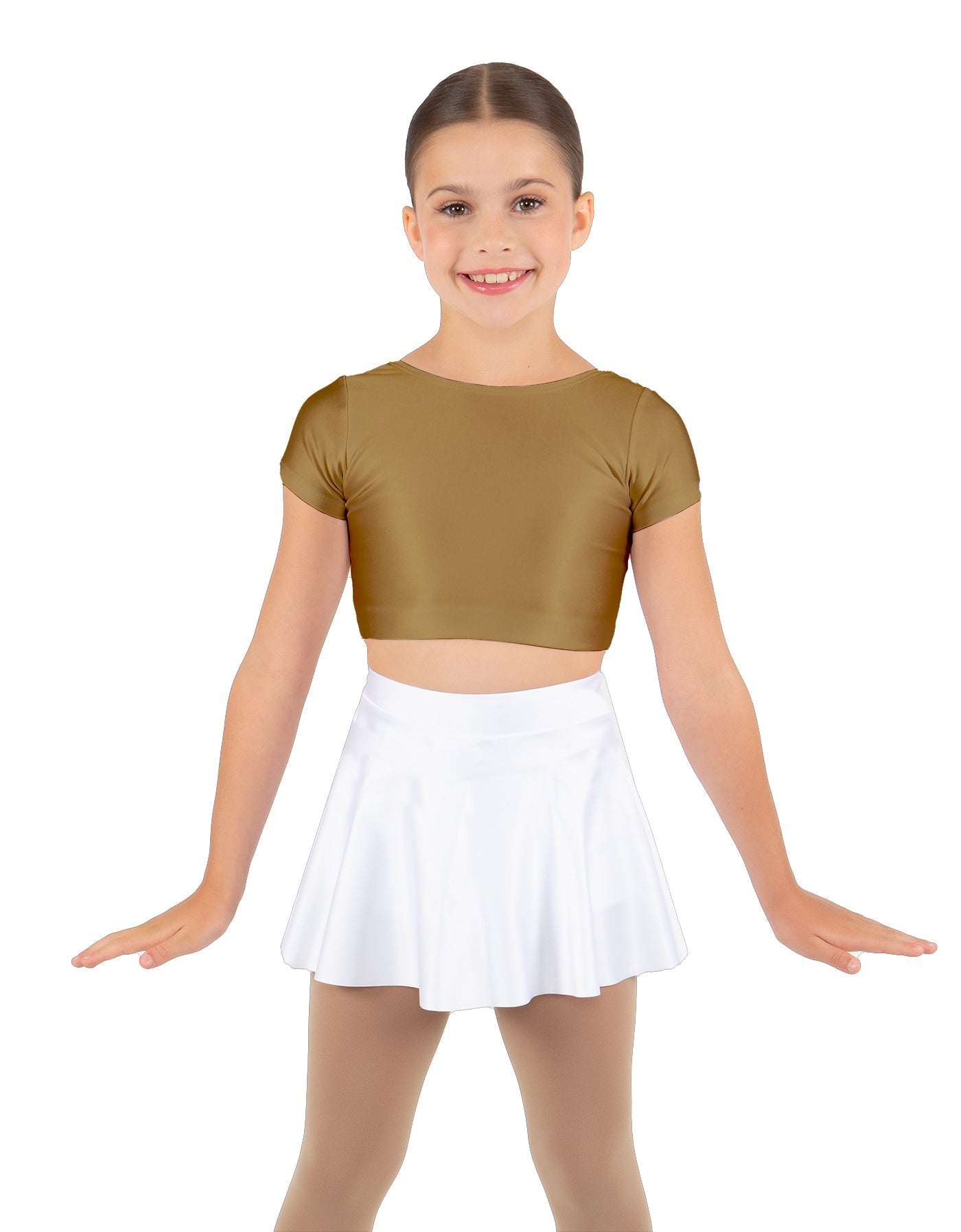 Solid Lycra Cap Sleeve Crop Top